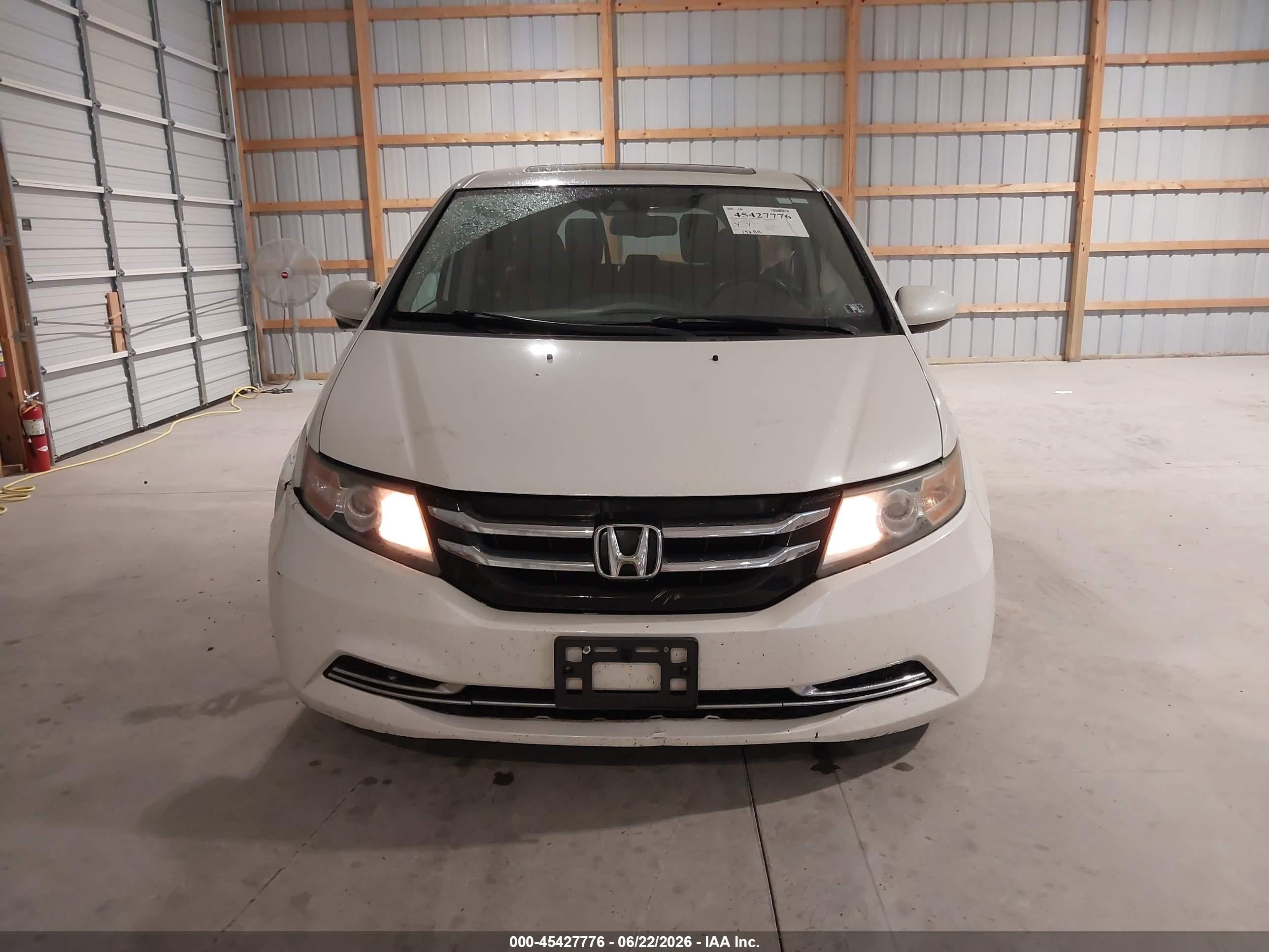 2014 Honda Odyssey Ex-l White vin: 5FNRL5H69EB129044