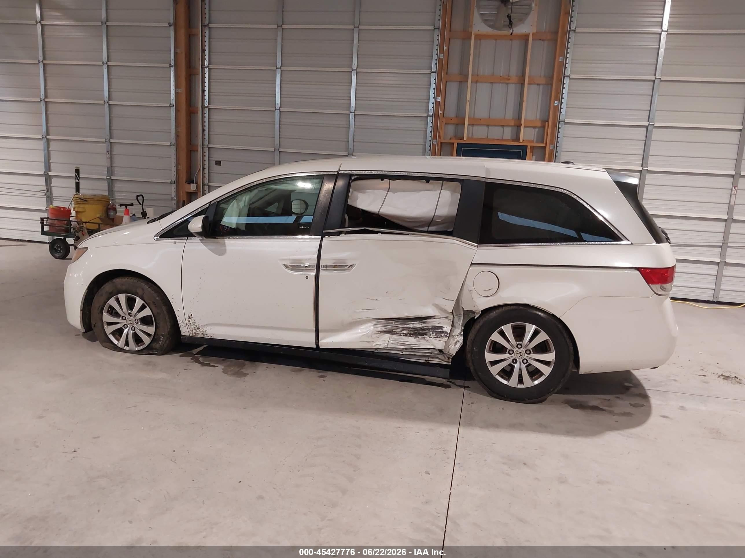 2014 Honda Odyssey Ex-l White vin: 5FNRL5H69EB129044