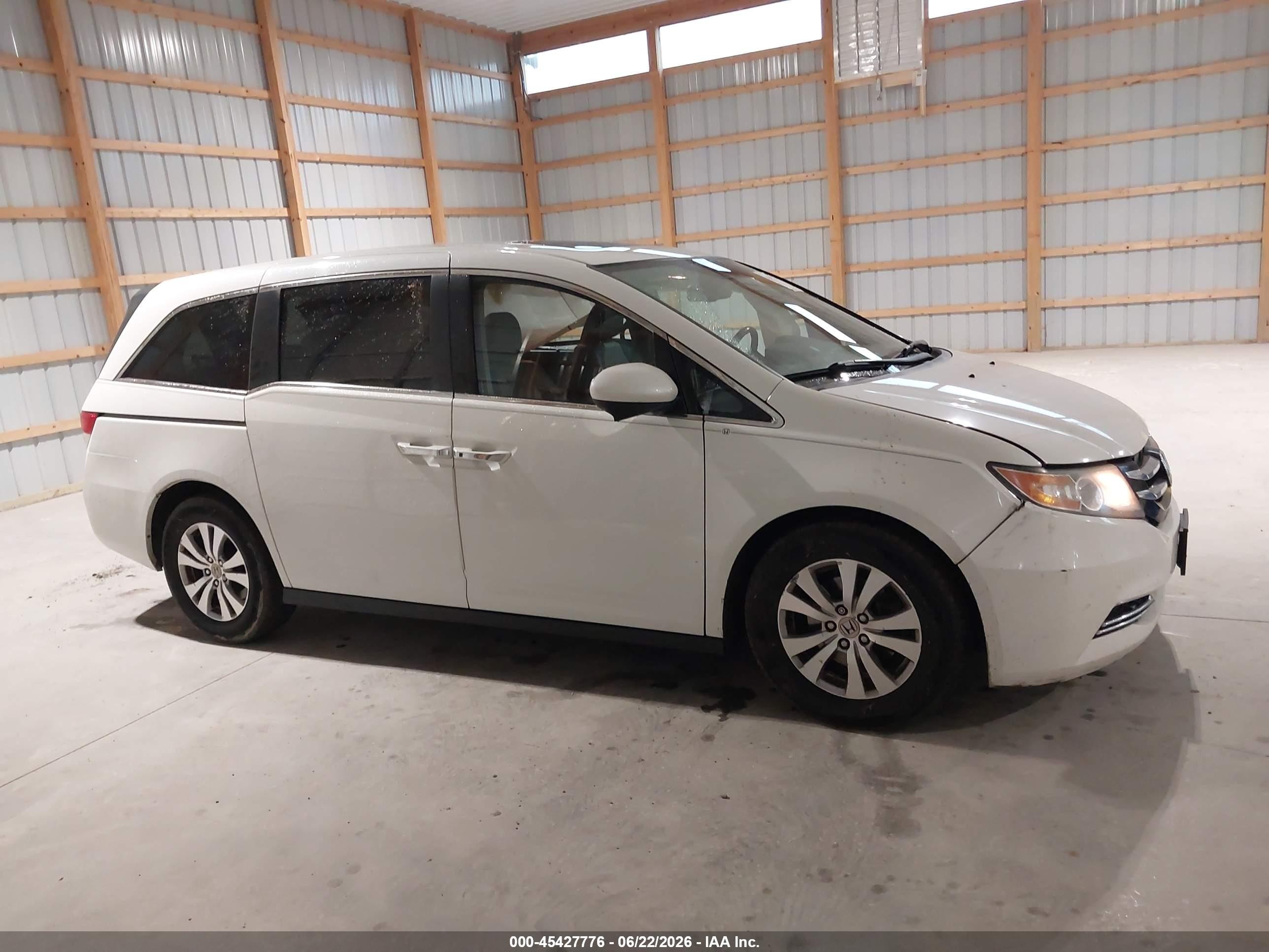 2014 Honda Odyssey Ex-l White vin: 5FNRL5H69EB129044