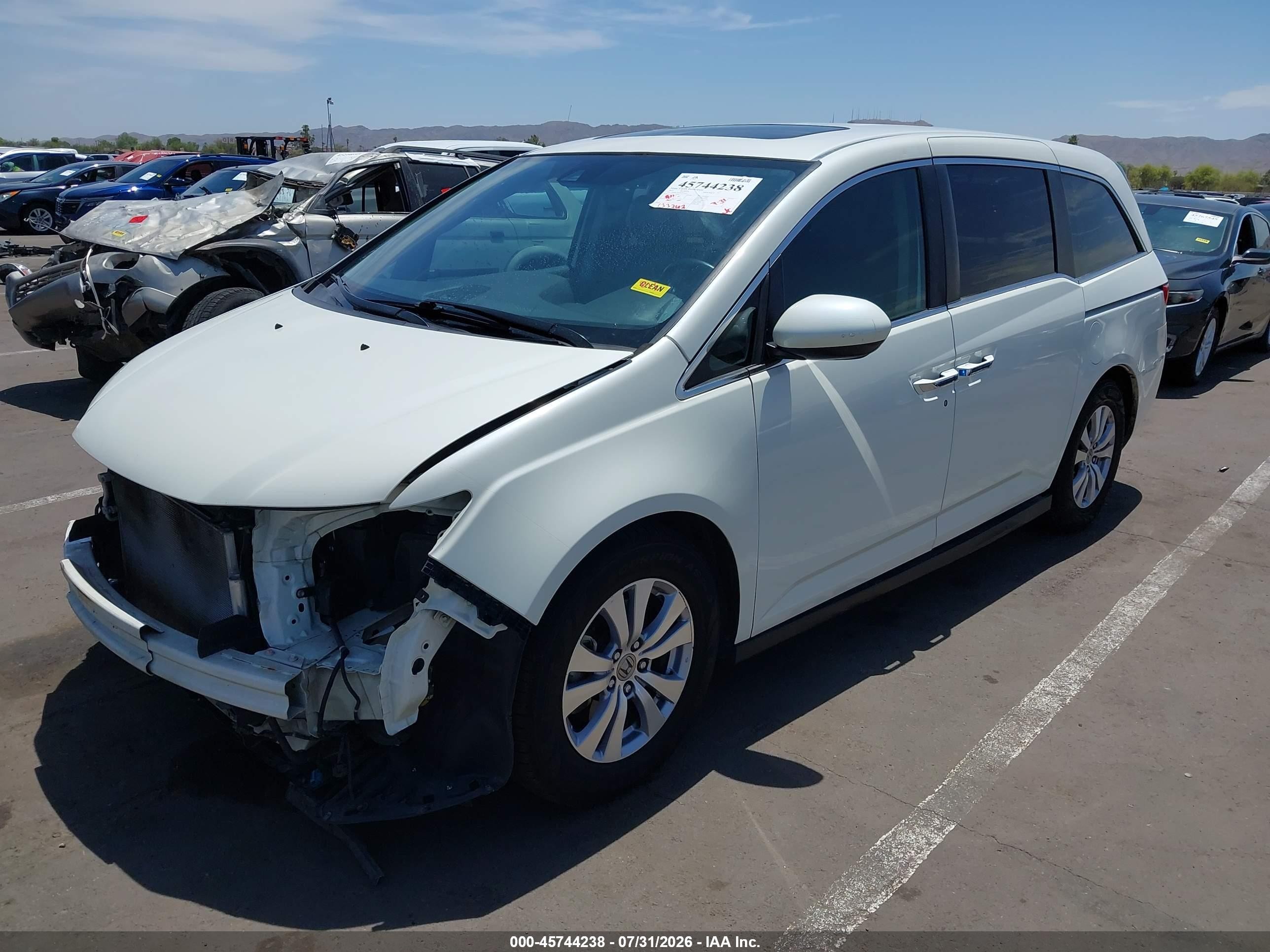 2015 Honda Odyssey Ex-l Белый vin: 5FNRL5H69FB029317