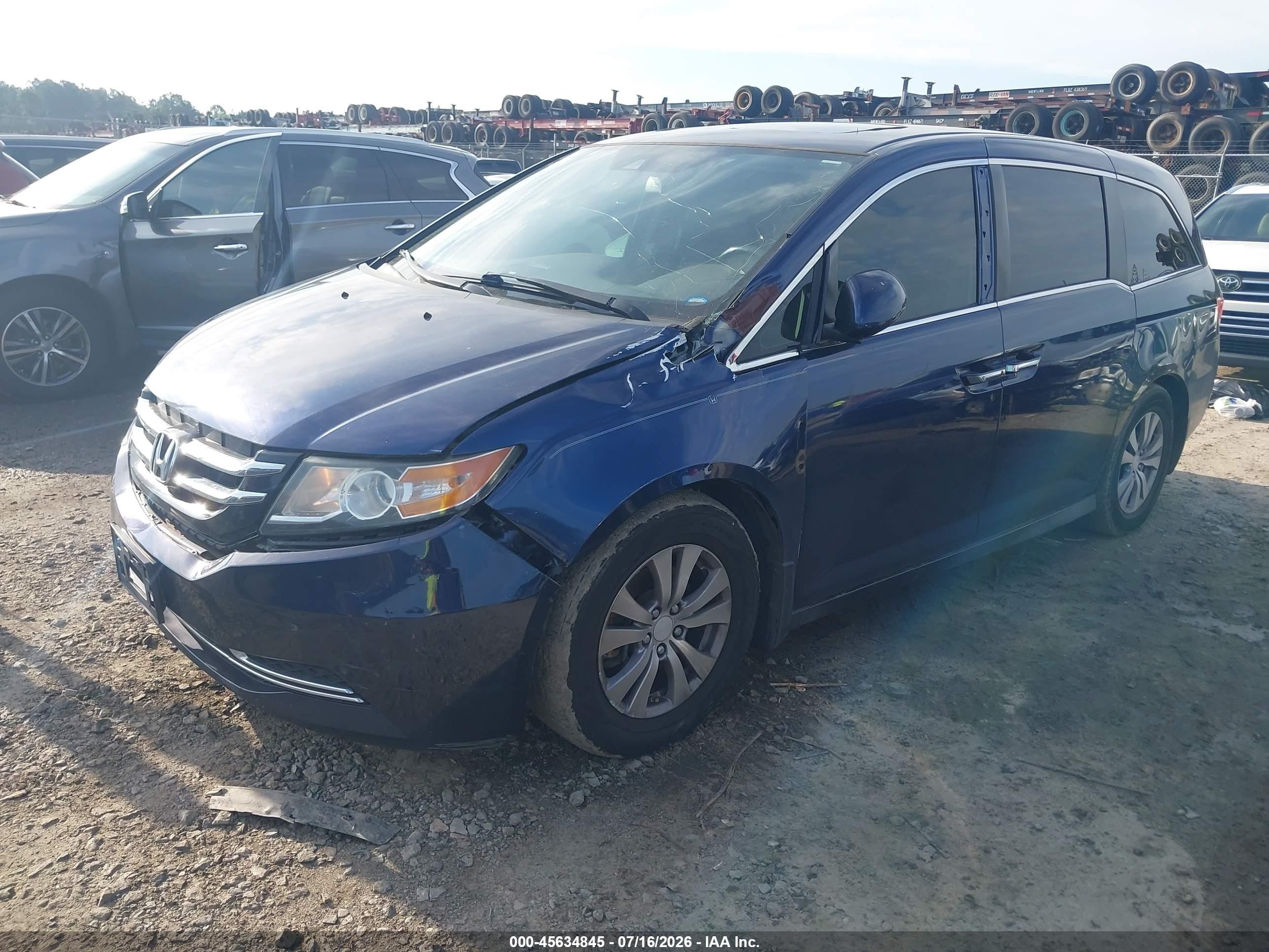 2015 Honda Odyssey Ex-l Blue vin: 5FNRL5H69FB032153