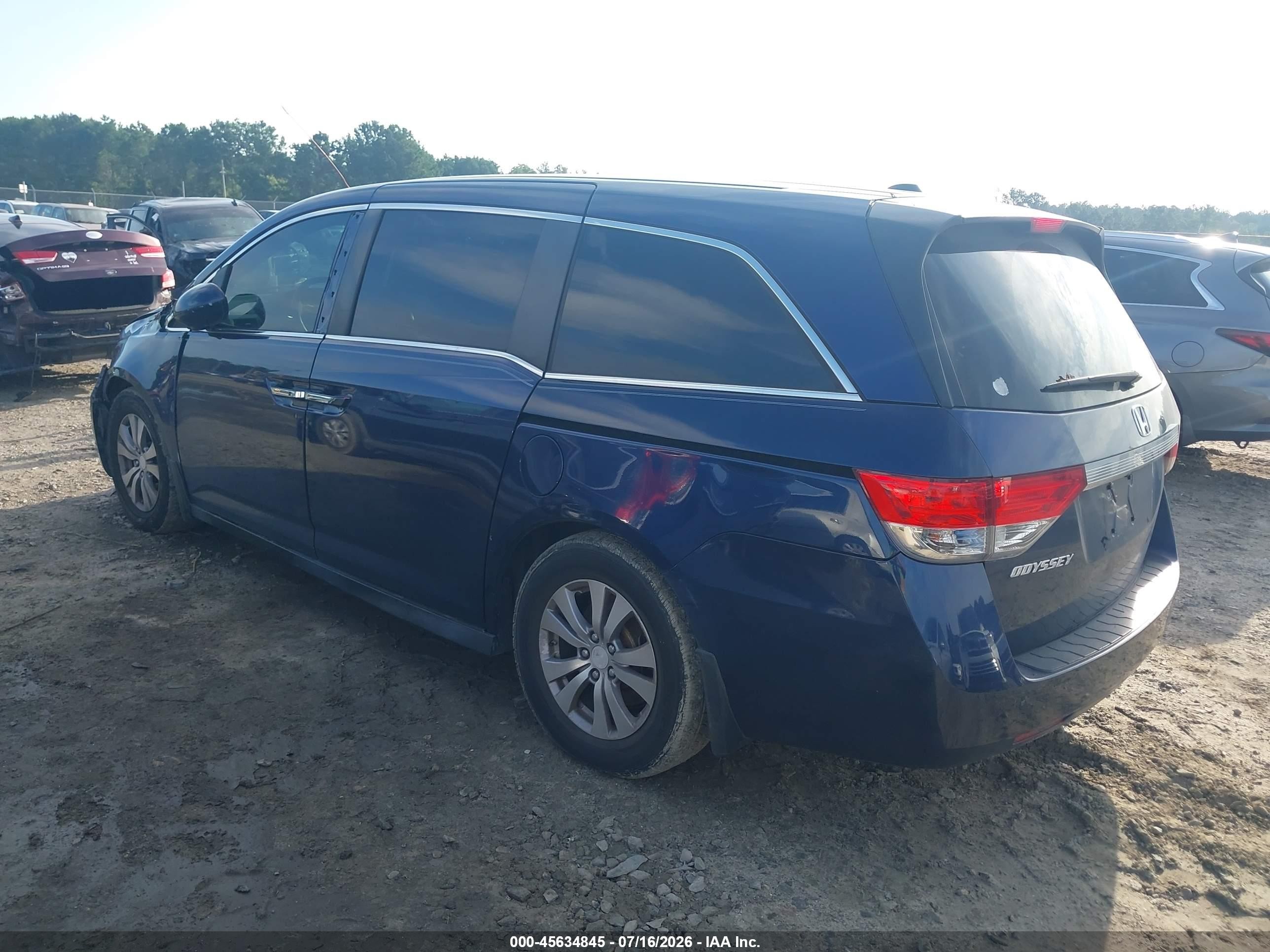 2015 Honda Odyssey Ex-l Blue vin: 5FNRL5H69FB032153