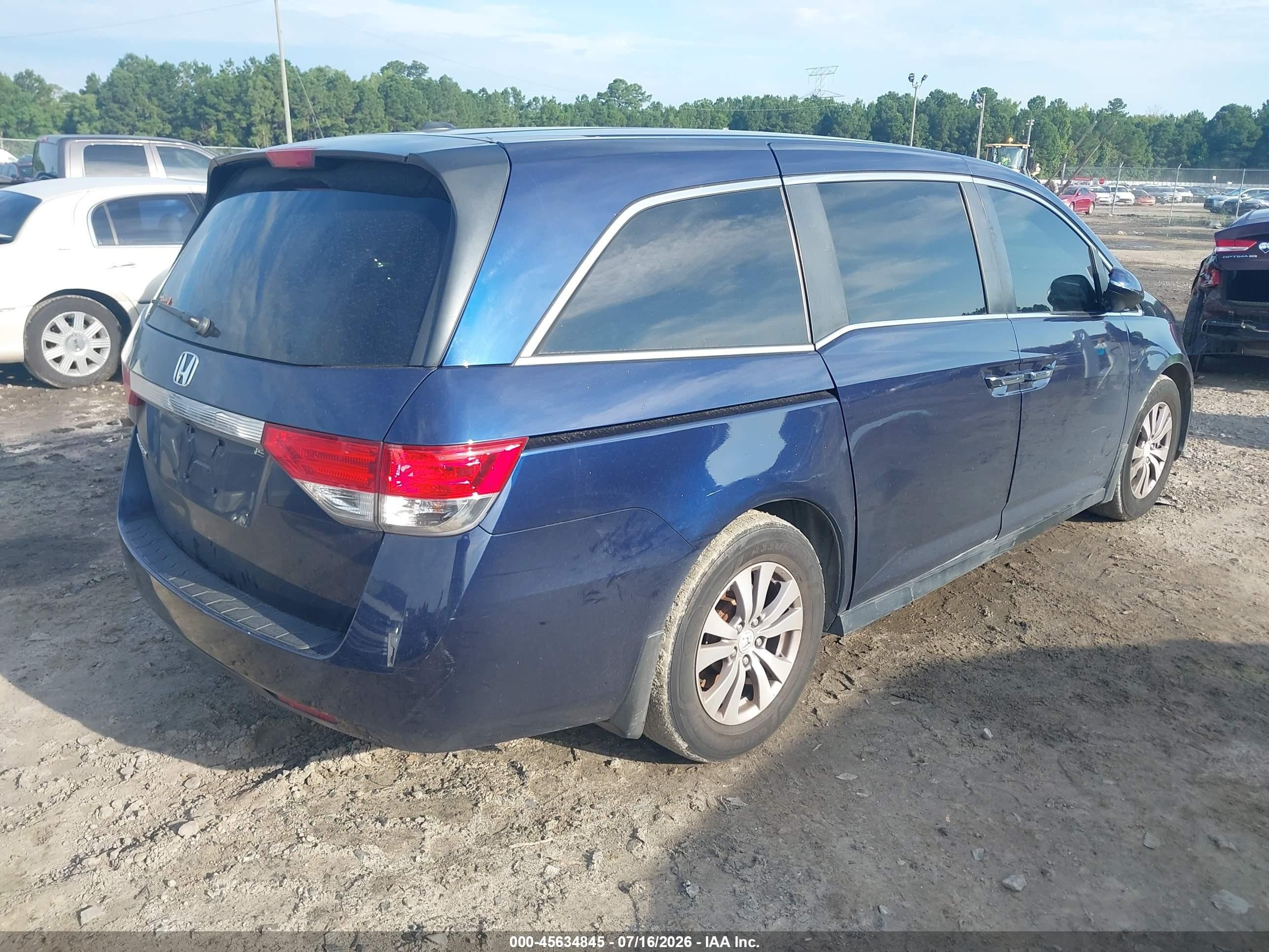 2015 Honda Odyssey Ex-l Blue vin: 5FNRL5H69FB032153