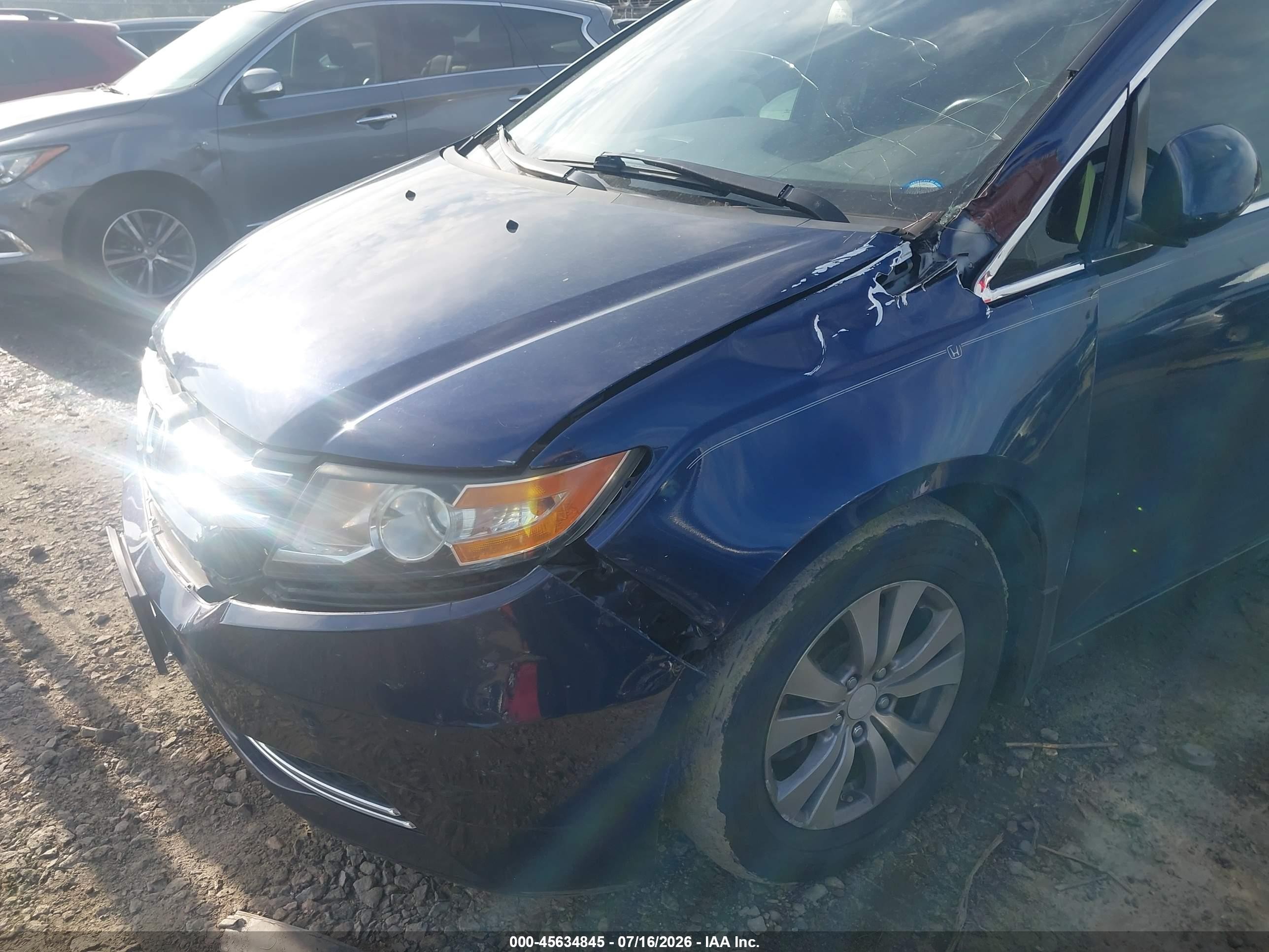 2015 Honda Odyssey Ex-l Blue vin: 5FNRL5H69FB032153