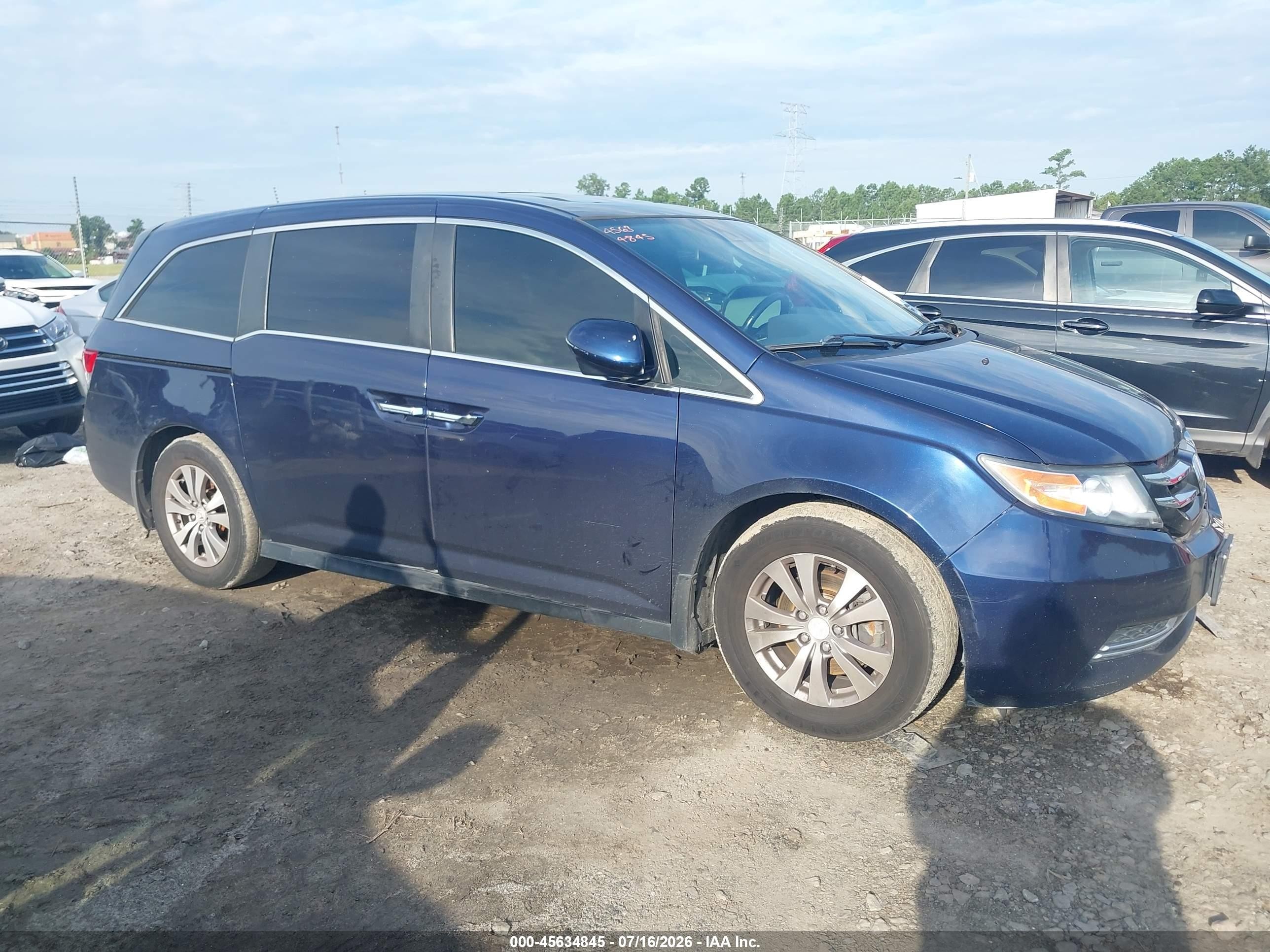 2015 Honda Odyssey Ex-l Blue vin: 5FNRL5H69FB032153
