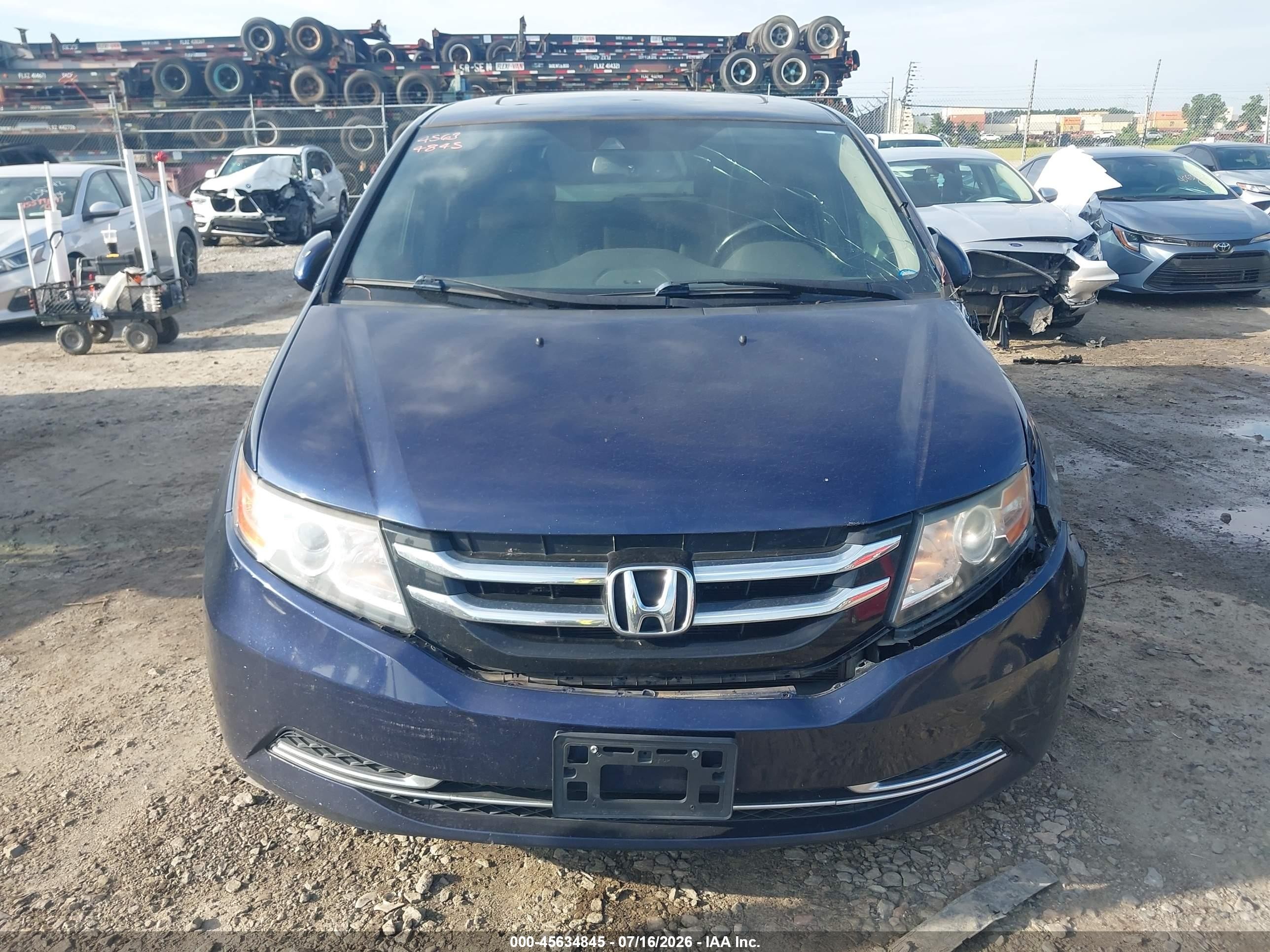 2015 Honda Odyssey Ex-l Blue vin: 5FNRL5H69FB032153