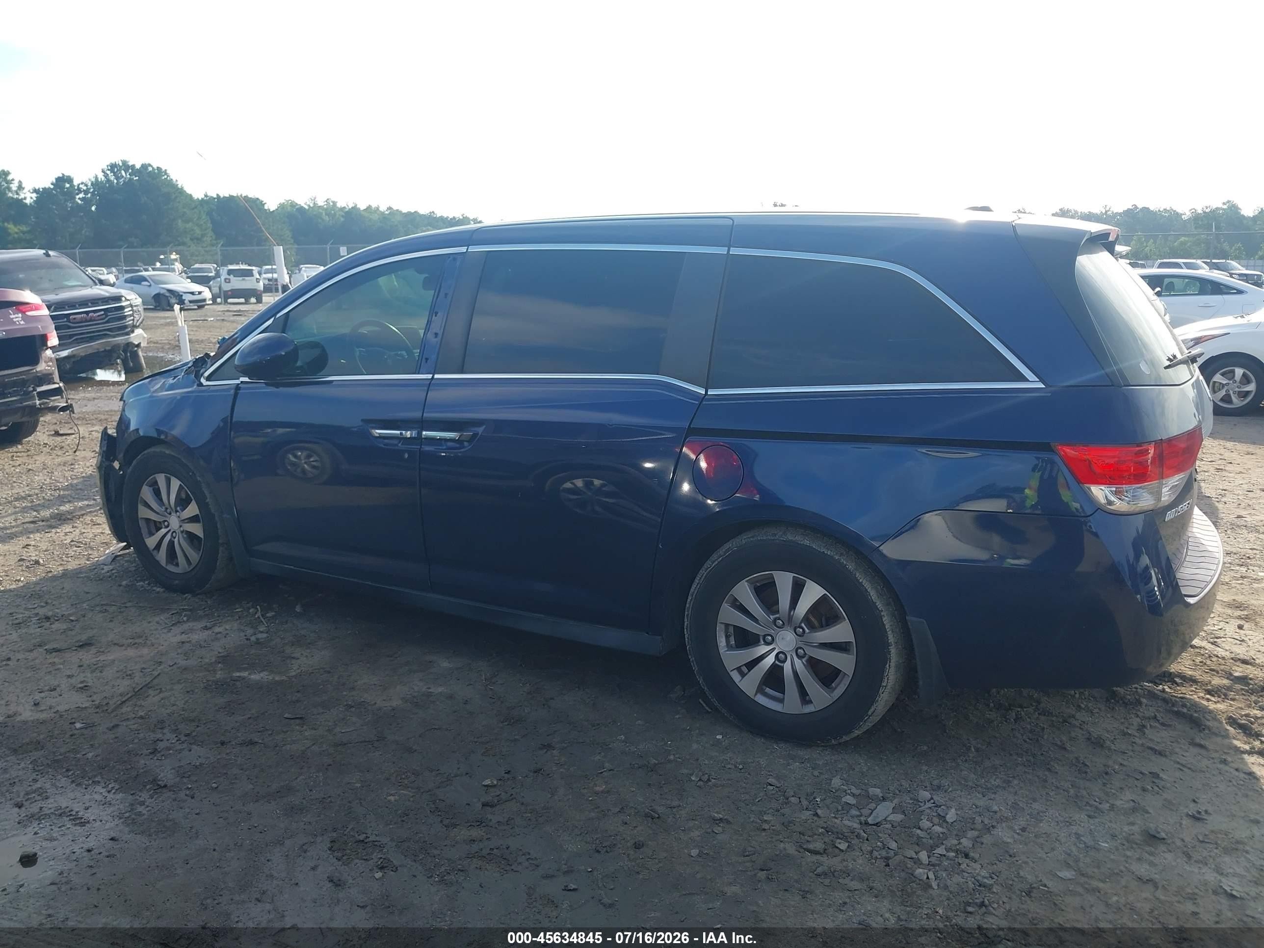 2015 Honda Odyssey Ex-l Blue vin: 5FNRL5H69FB032153
