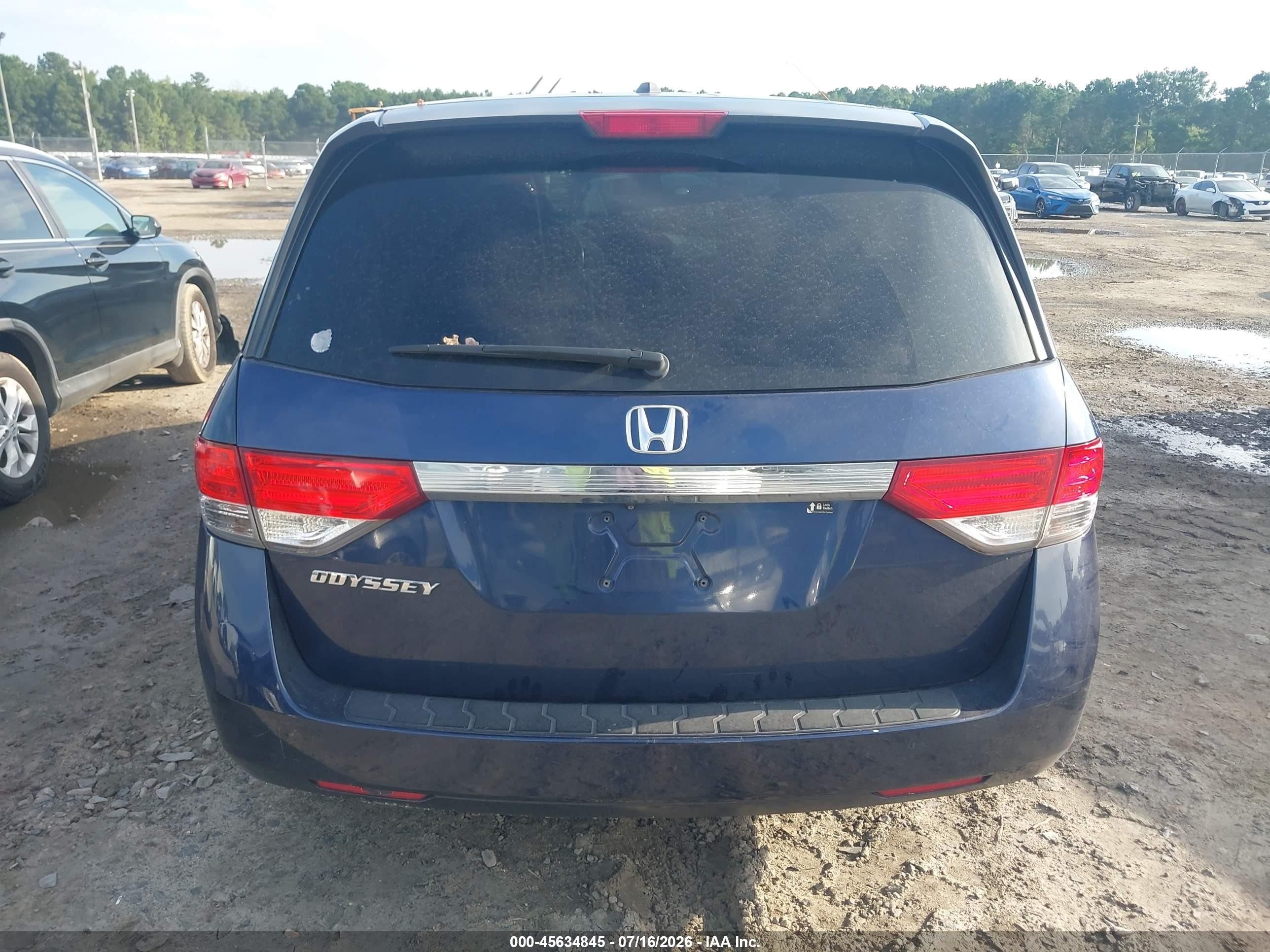 2015 Honda Odyssey Ex-l Blue vin: 5FNRL5H69FB032153