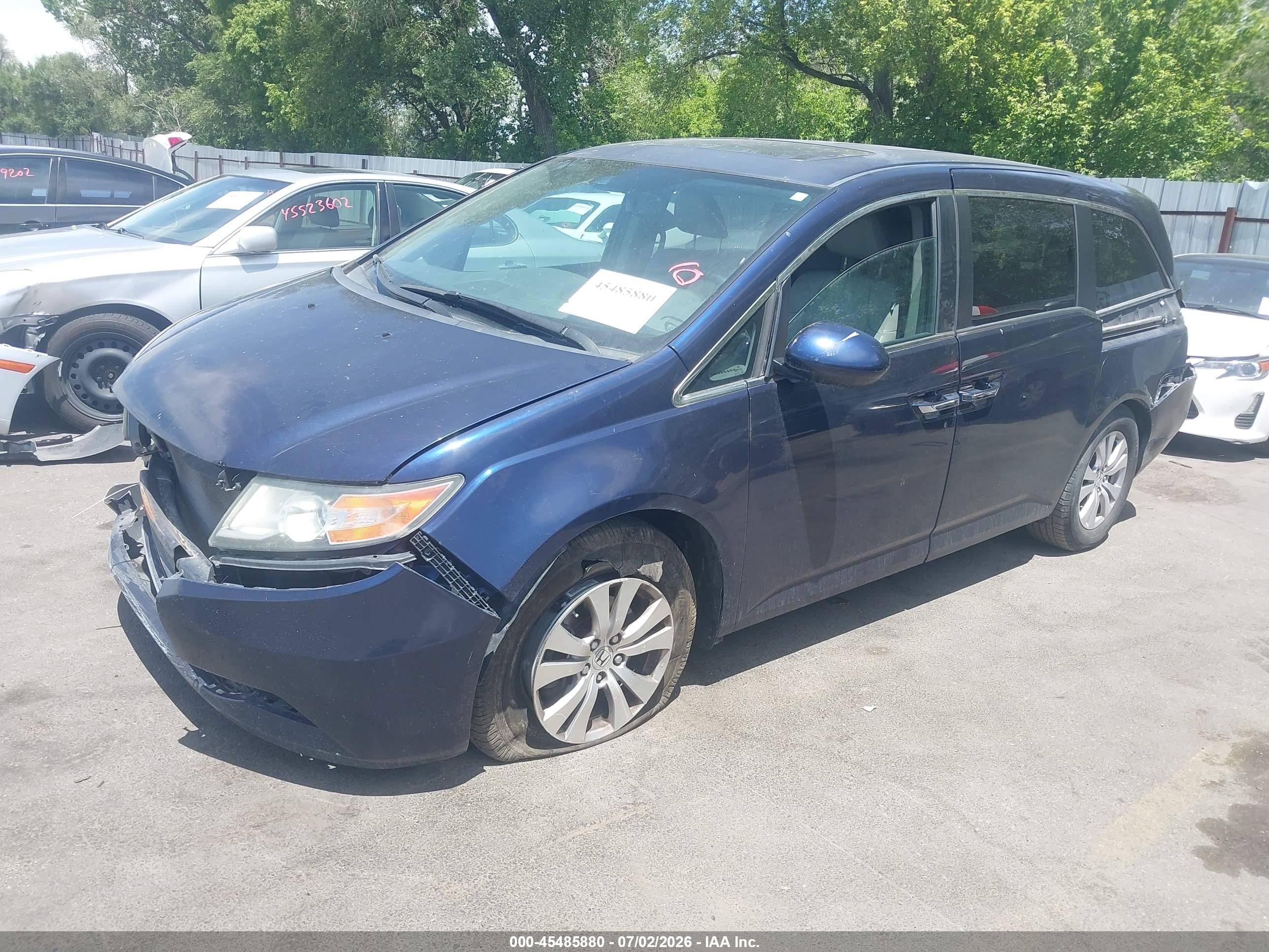 2015 Honda Odyssey Ex-l Blue vin: 5FNRL5H69FB032797
