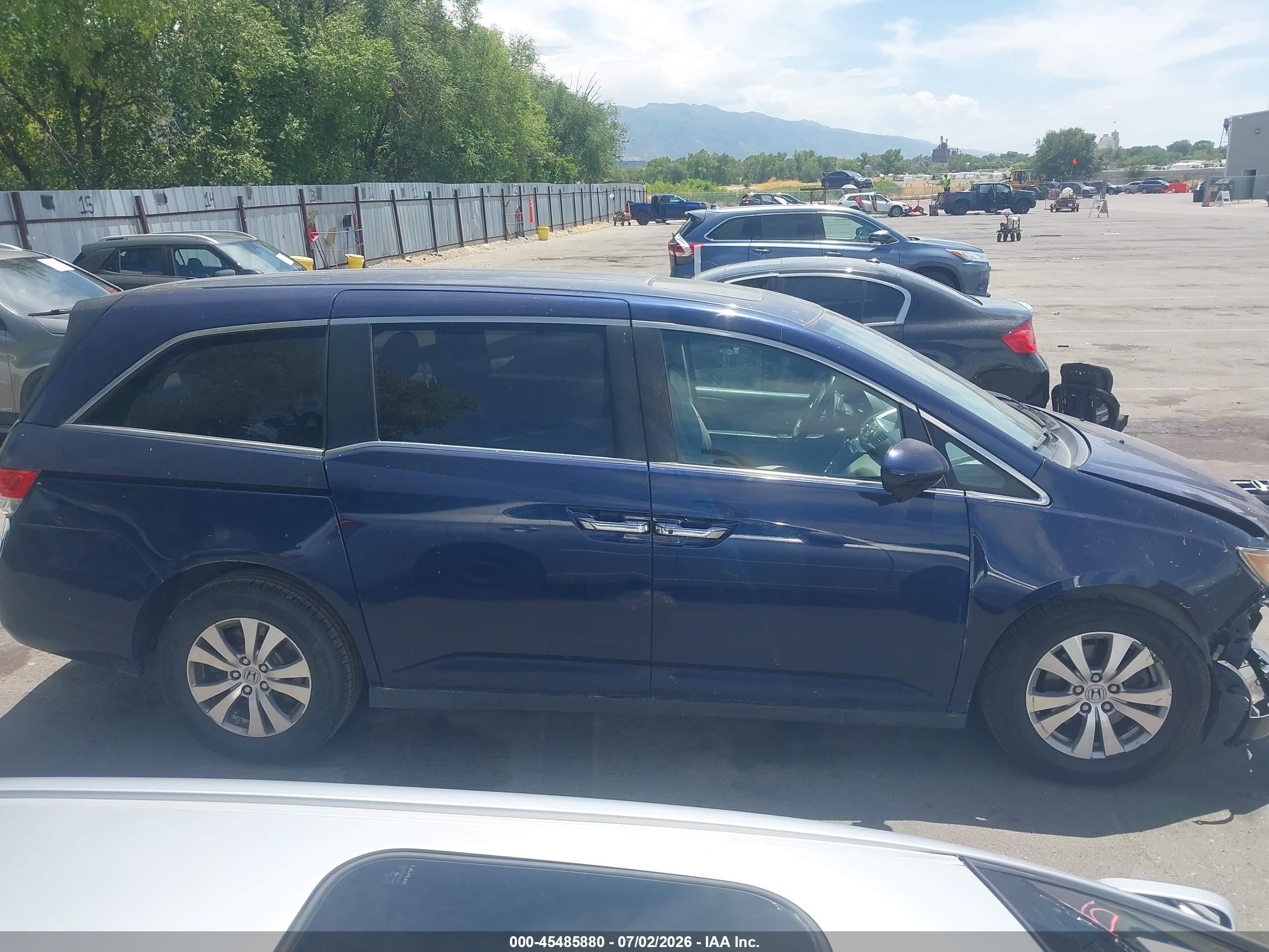 2015 Honda Odyssey Ex-l Blue vin: 5FNRL5H69FB032797