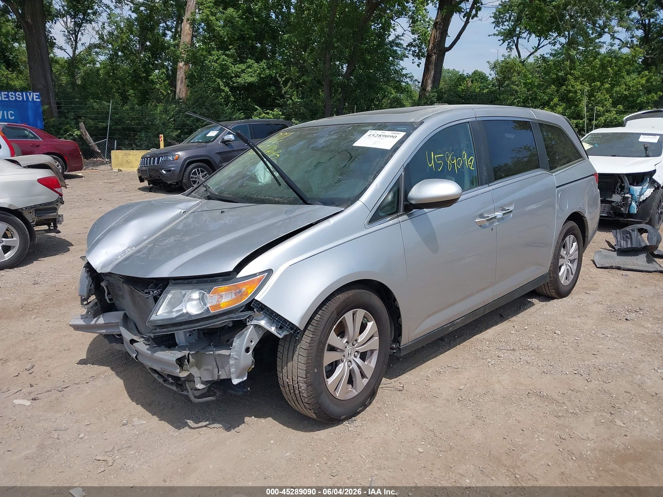 2015 Honda Odyssey Ex-l Silver vin: 5FNRL5H69FB036722
