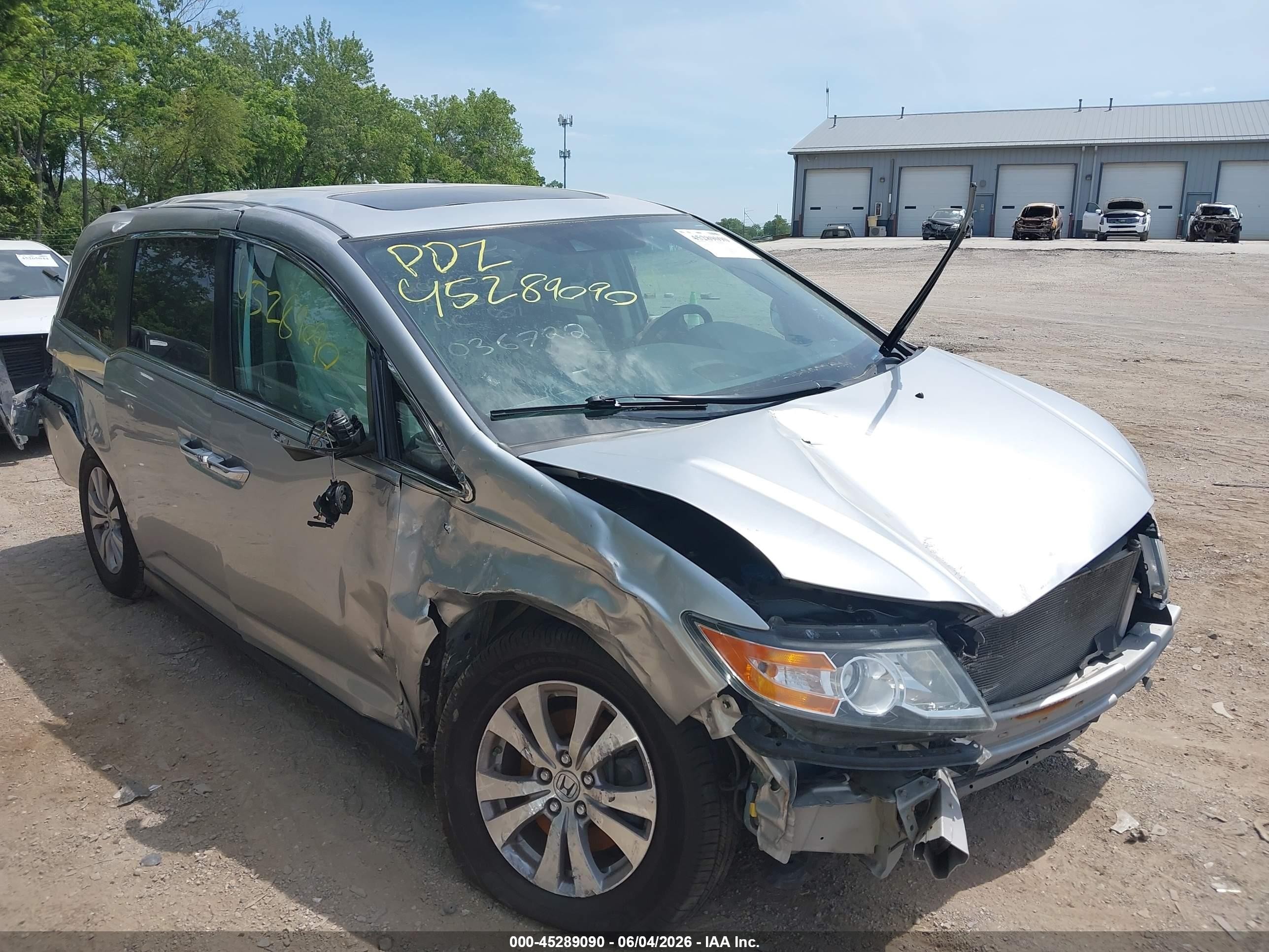2015 Honda Odyssey Ex-l Silver vin: 5FNRL5H69FB036722