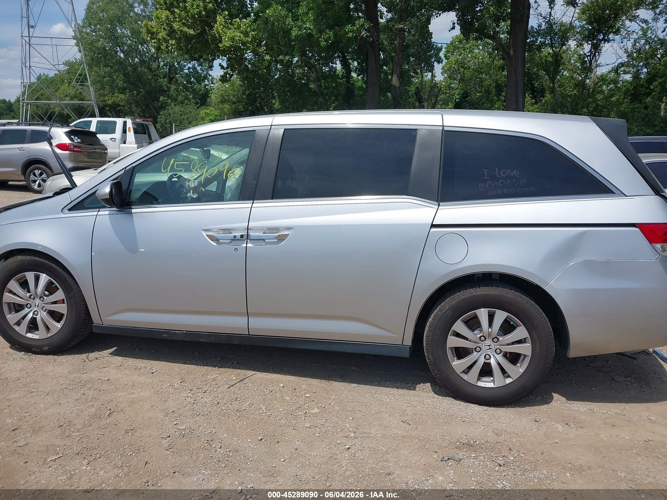 2015 Honda Odyssey Ex-l Silver vin: 5FNRL5H69FB036722