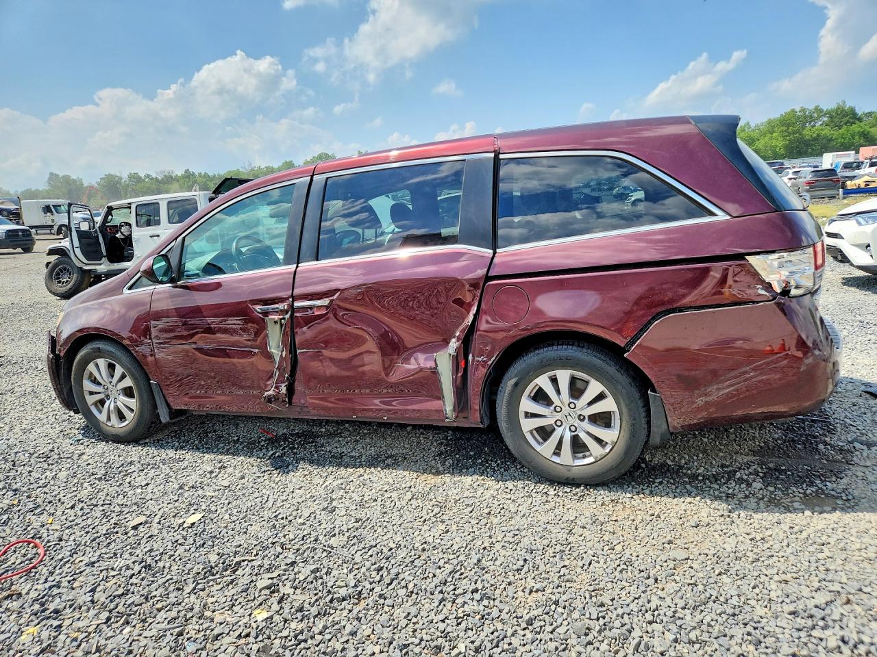 2015 Honda Odyssey Exl Burgundy vin: 5FNRL5H69FB042150
