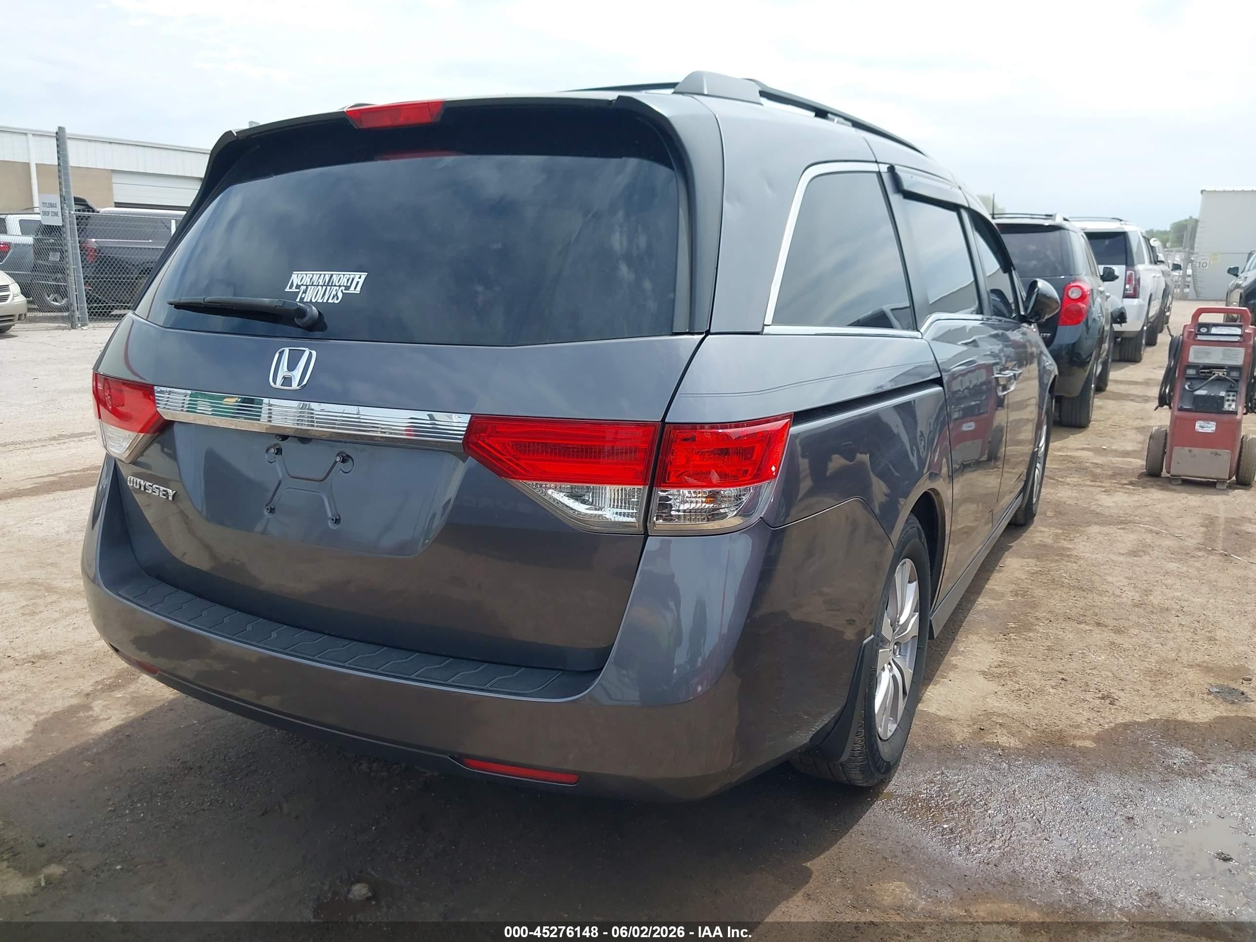 2015 Honda Odyssey Ex-l Gray vin: 5FNRL5H69FB046103