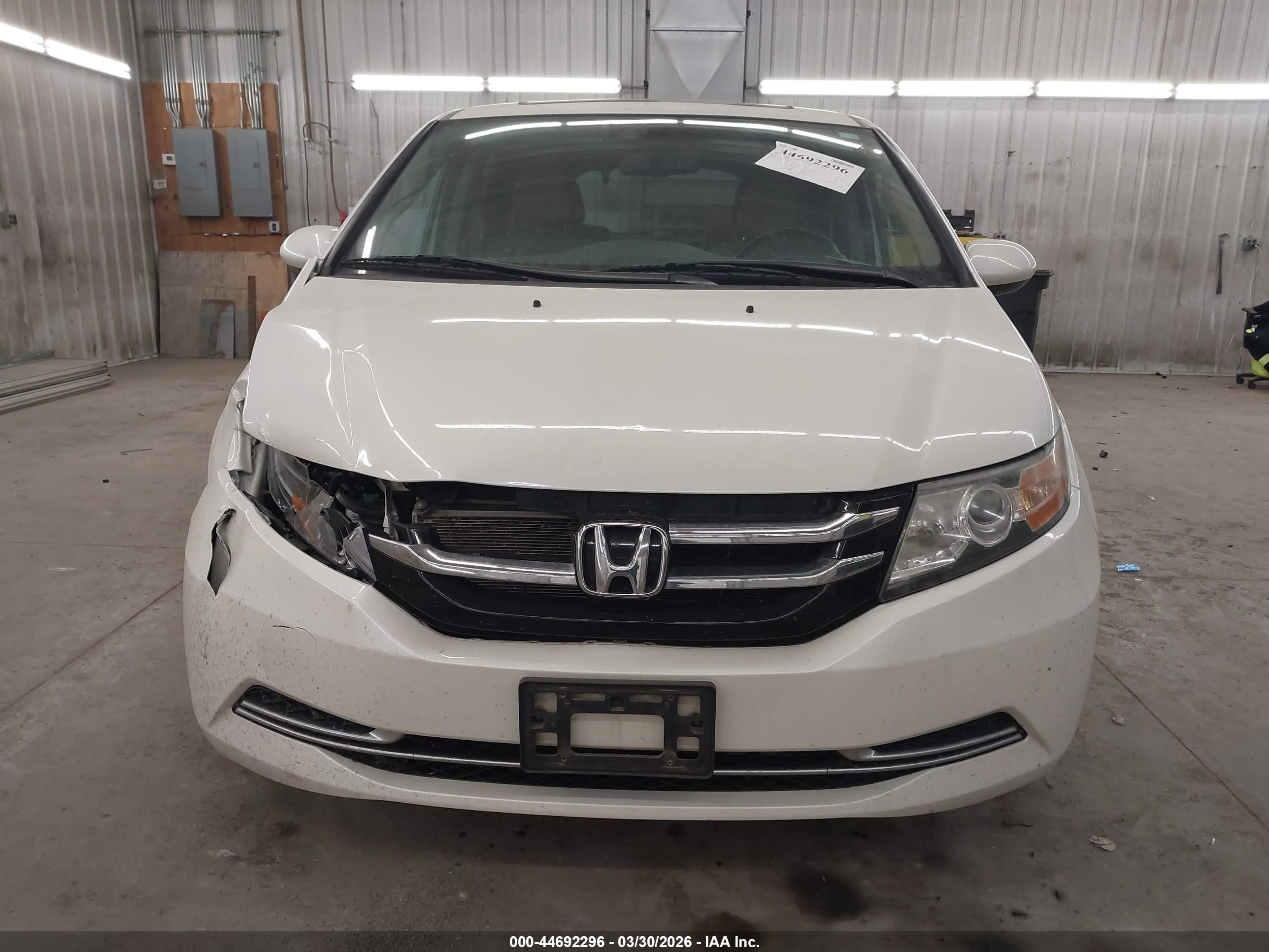 2015 Honda Odyssey Ex-l White vin: 5FNRL5H69FB046800
