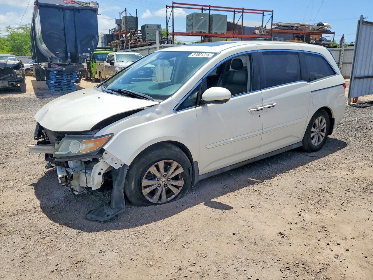 2015 Honda Odyssey Exl White vin: 5FNRL5H69FB073706
