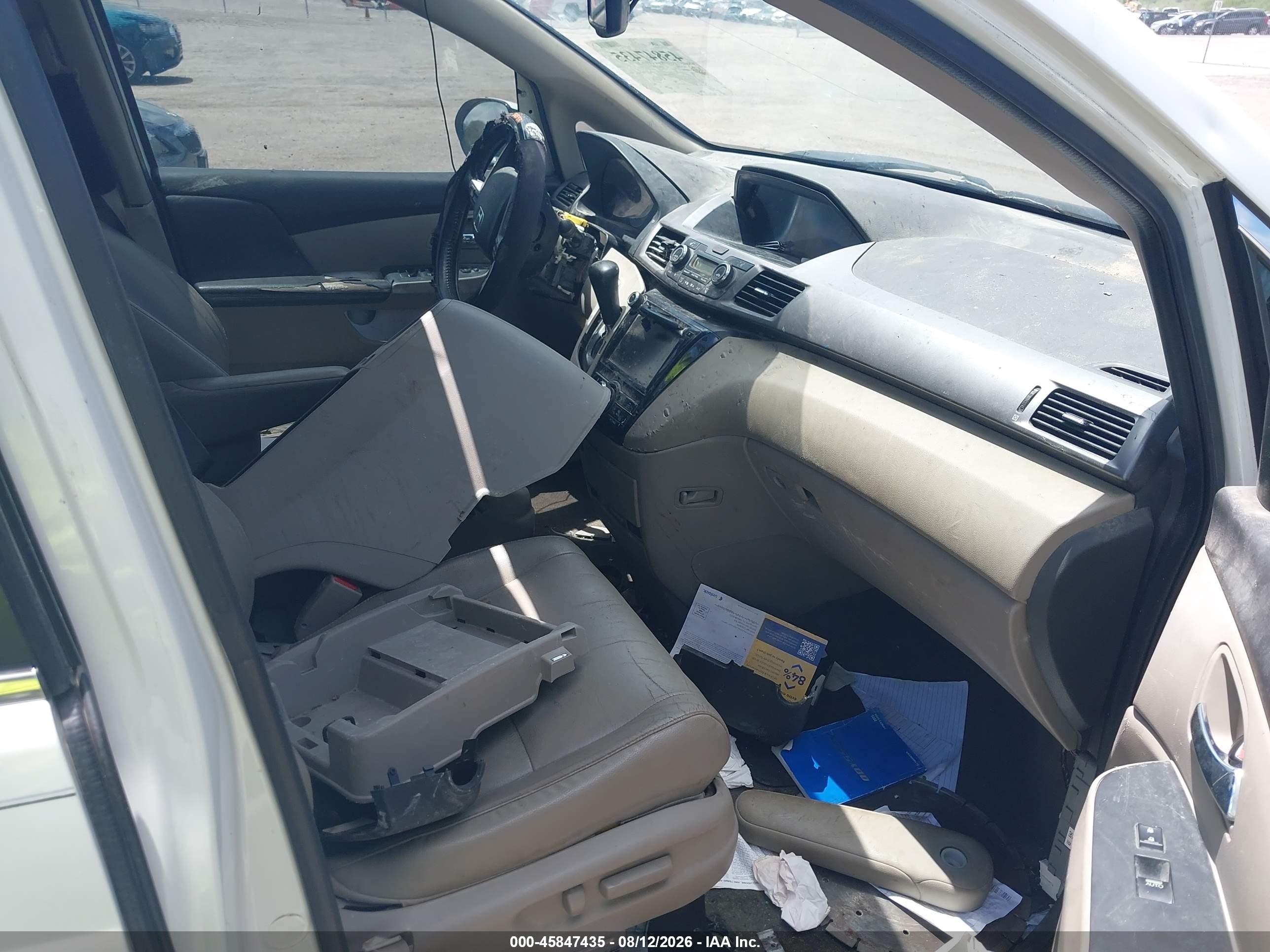 2015 Honda Odyssey Ex-l White vin: 5FNRL5H69FB098458
