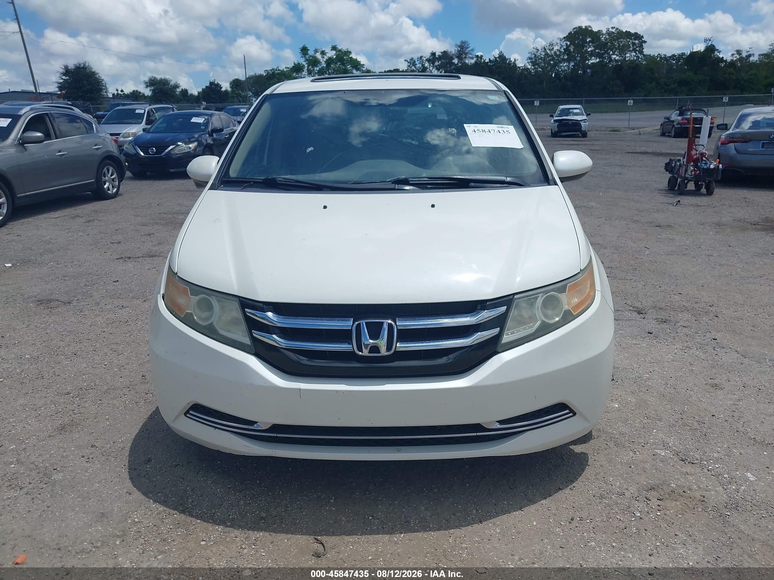 2015 Honda Odyssey Ex-l White vin: 5FNRL5H69FB098458