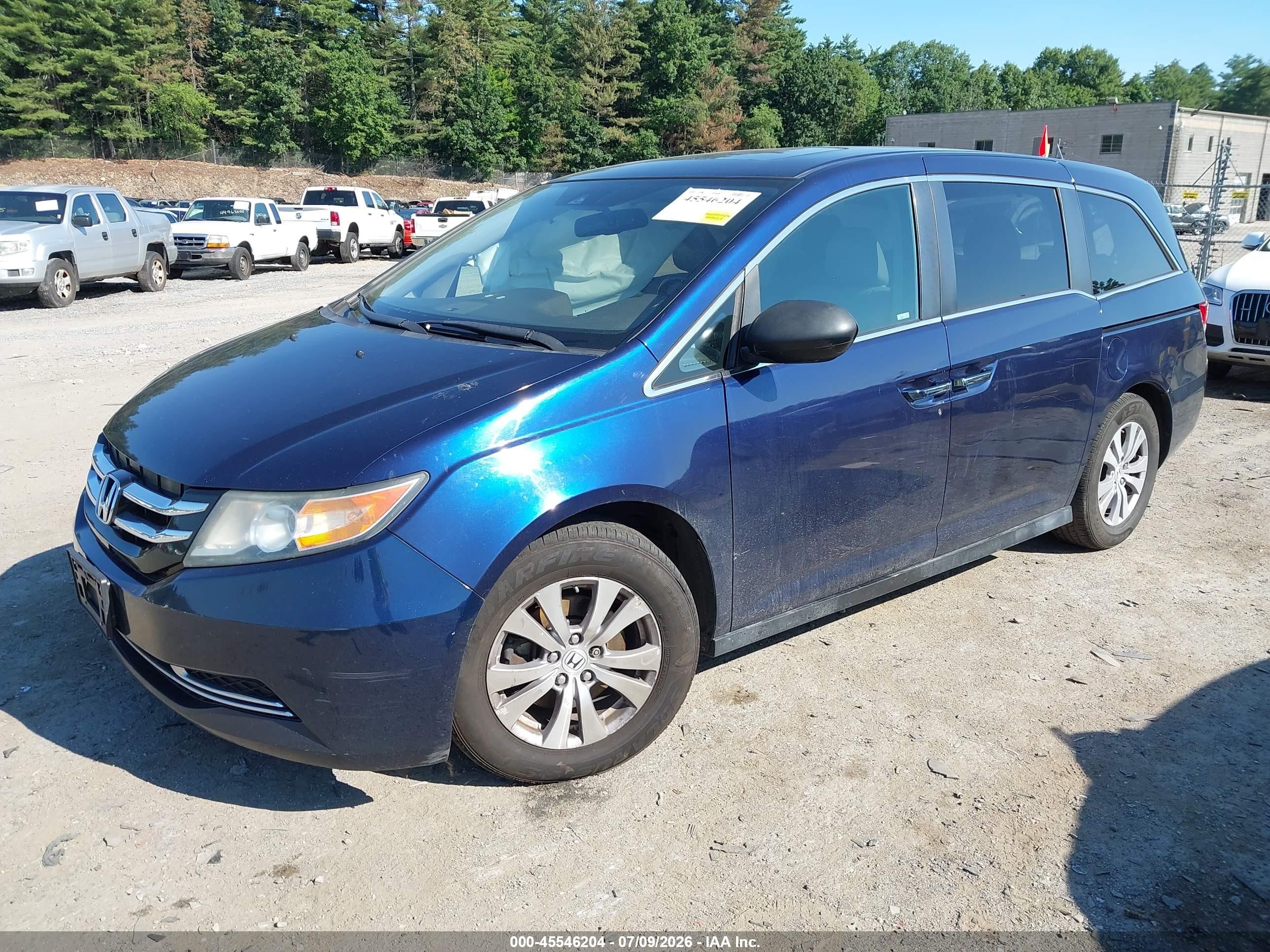 2015 Honda Odyssey Ex-l Dark Blue vin: 5FNRL5H69FB117395