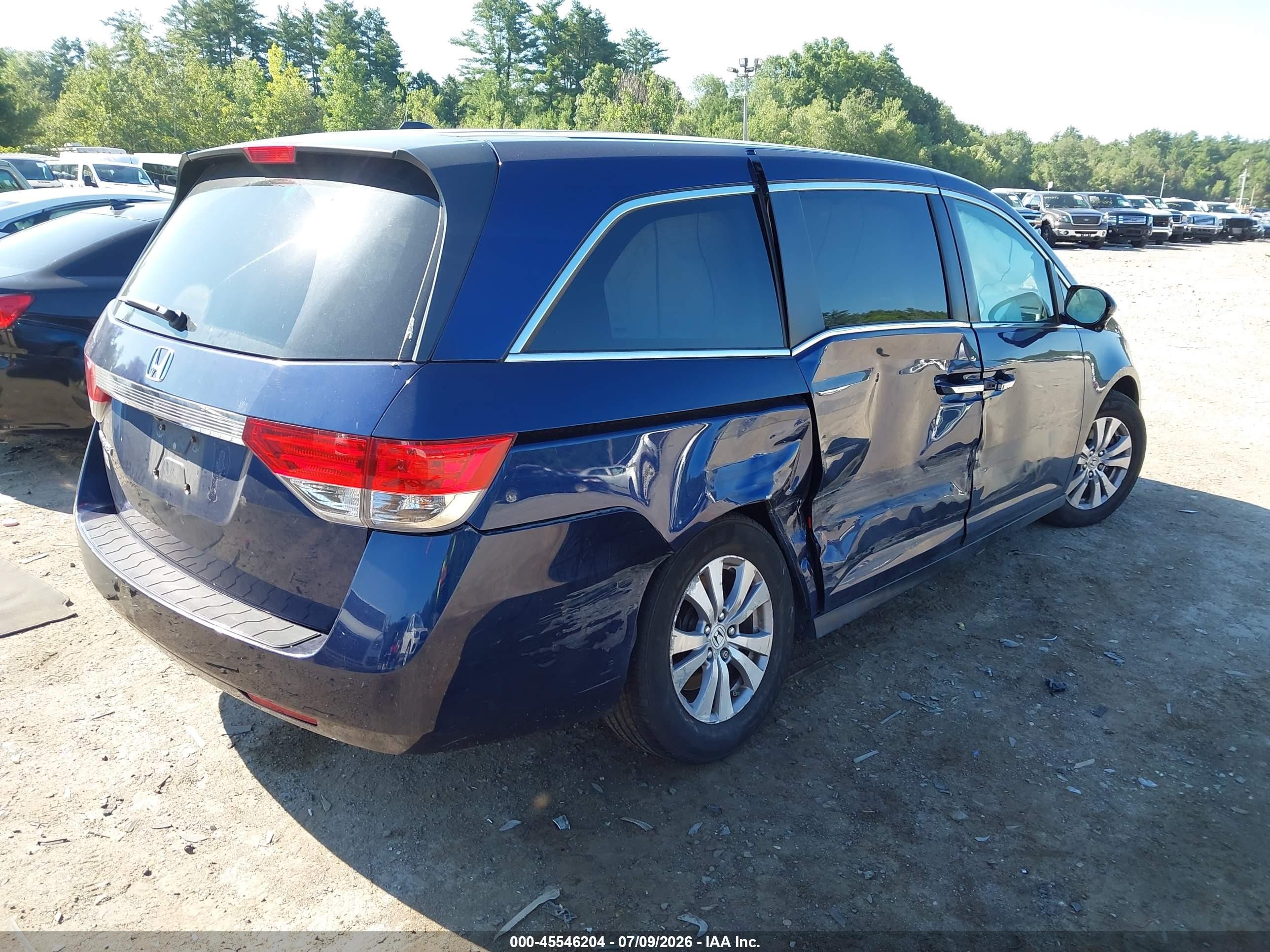 2015 Honda Odyssey Ex-l Dark Blue vin: 5FNRL5H69FB117395