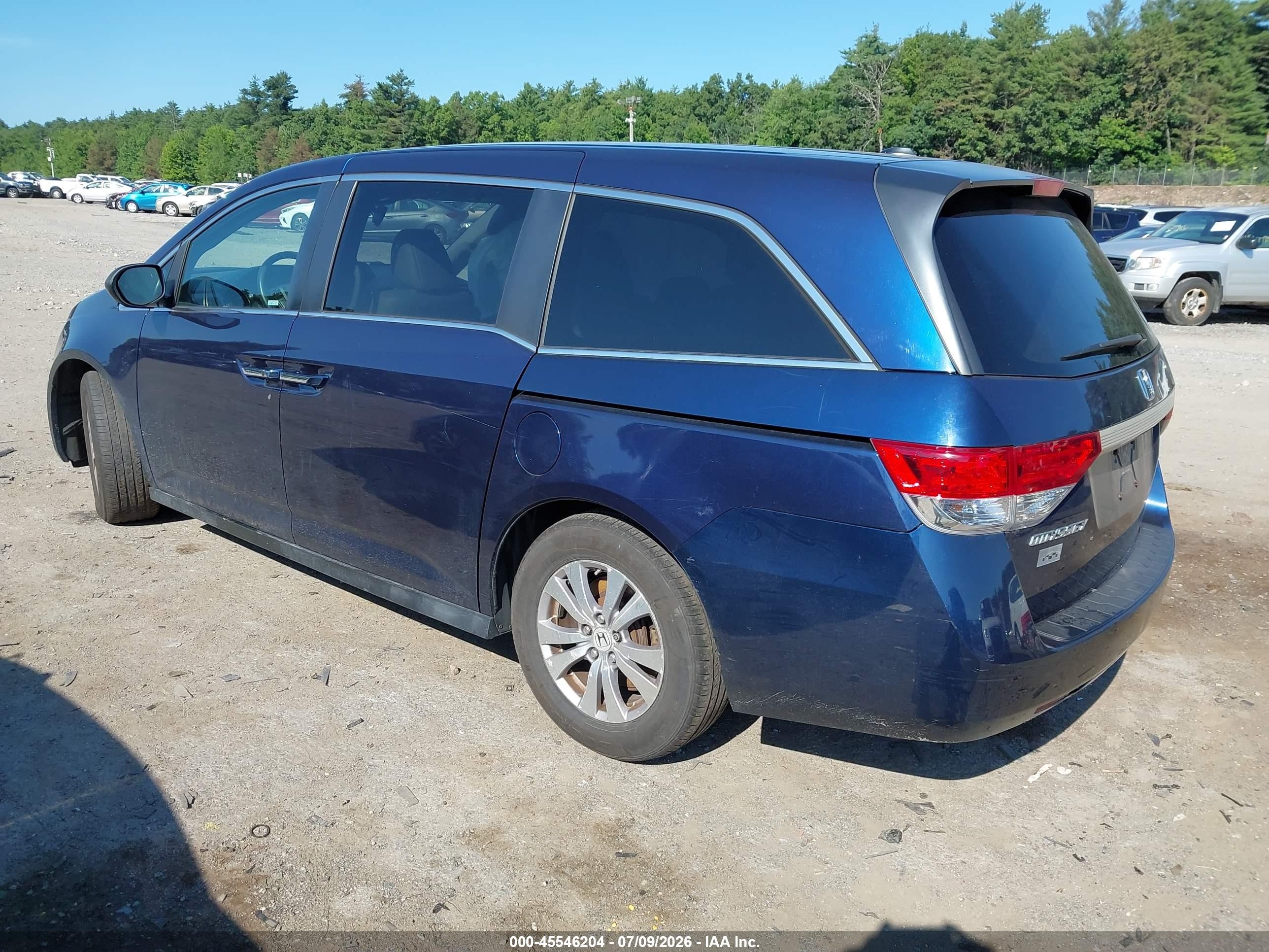 2015 Honda Odyssey Ex-l Dark Blue vin: 5FNRL5H69FB117395