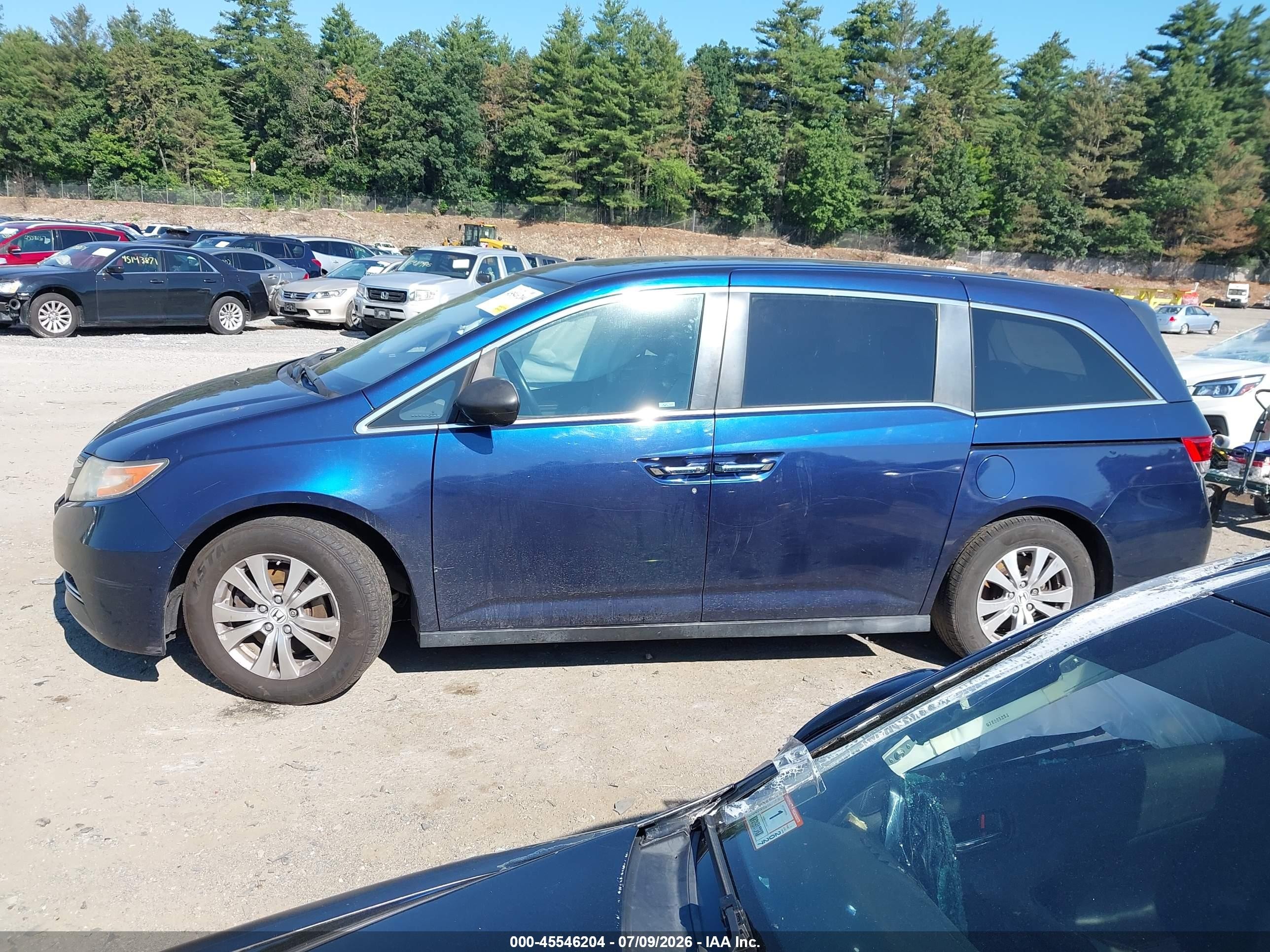 2015 Honda Odyssey Ex-l Dark Blue vin: 5FNRL5H69FB117395