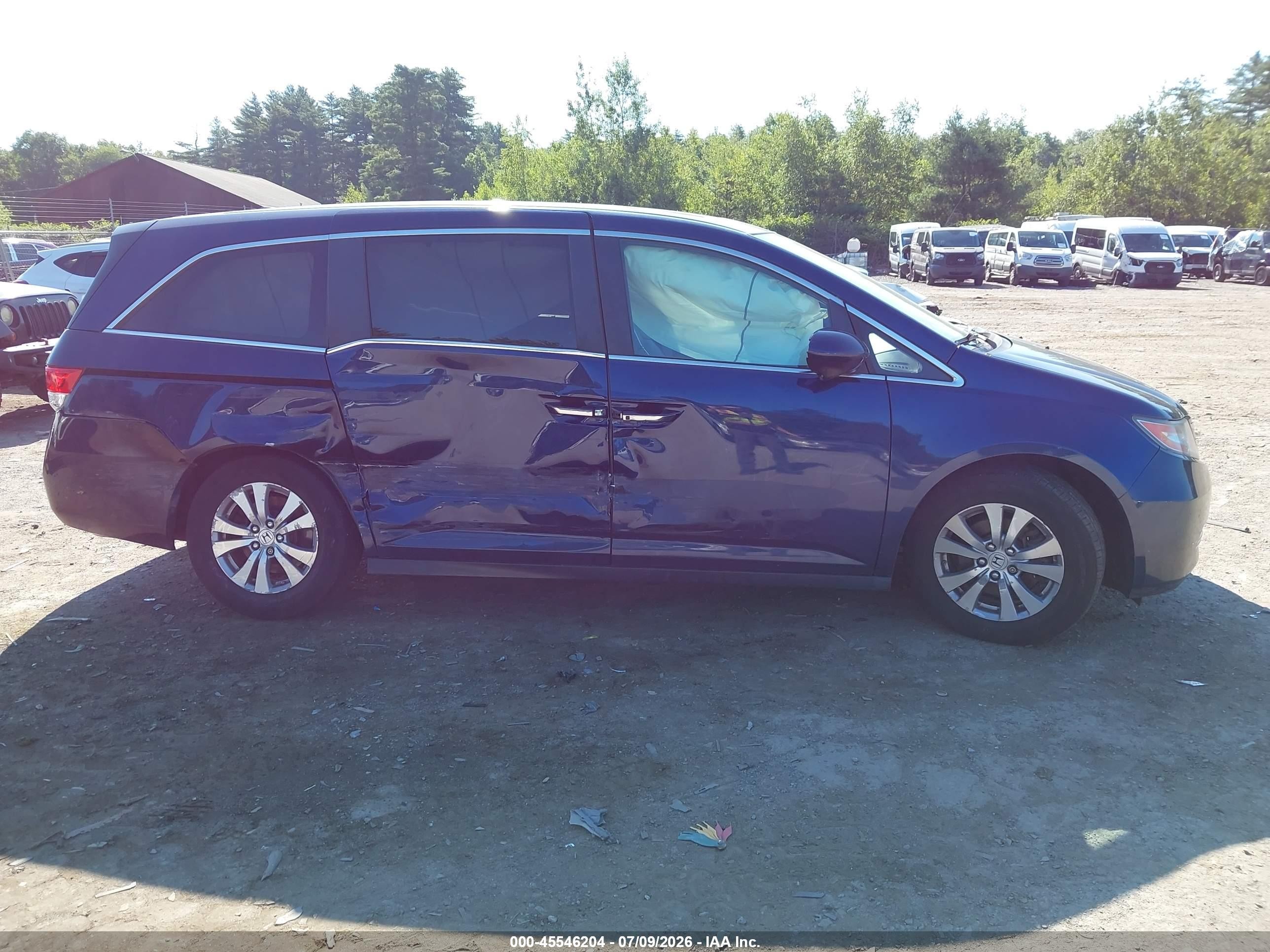 2015 Honda Odyssey Ex-l Dark Blue vin: 5FNRL5H69FB117395