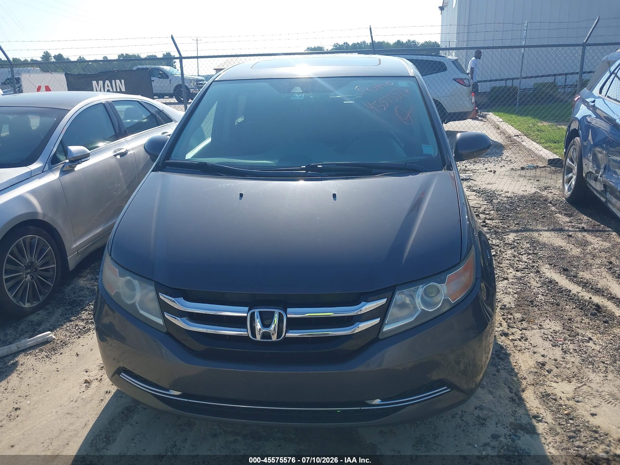 2015 Honda Odyssey Ex-l Серый vin: 5FNRL5H69FB124895