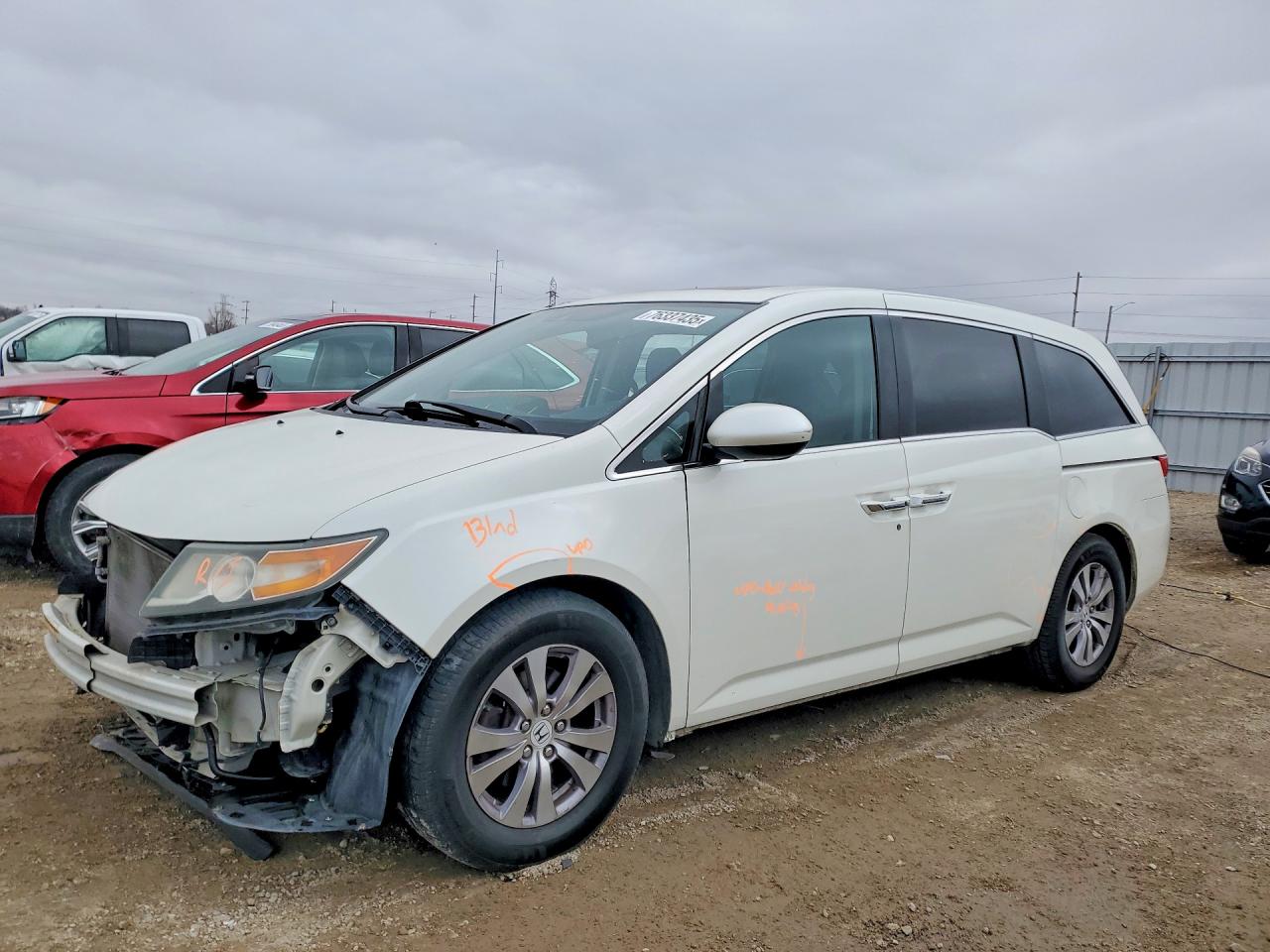 2015 Honda Odyssey Exl White vin: 5FNRL5H69FB128901