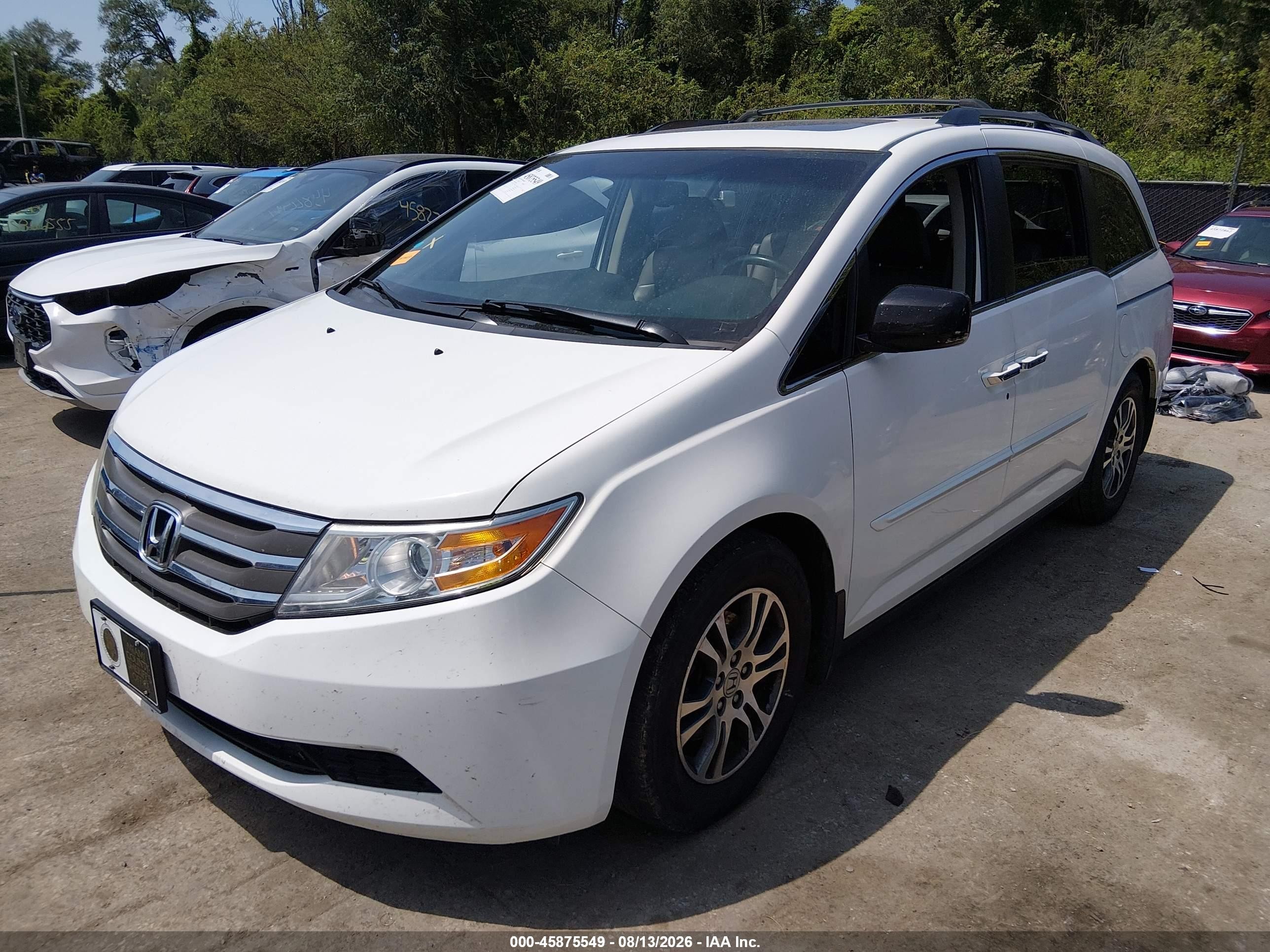 2011 Honda Odyssey Ex-l White vin: 5FNRL5H6XBB030843