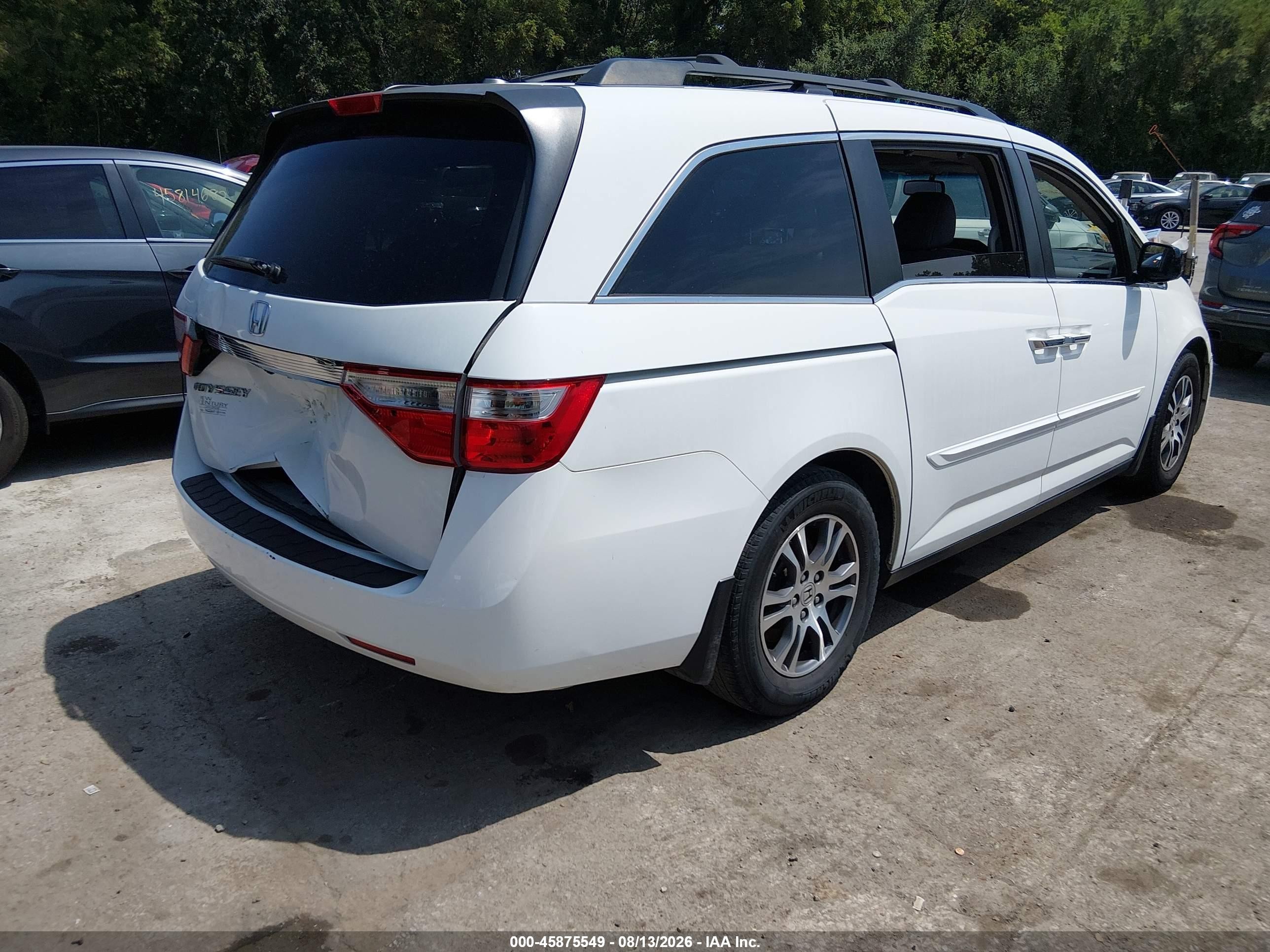 2011 Honda Odyssey Ex-l White vin: 5FNRL5H6XBB030843