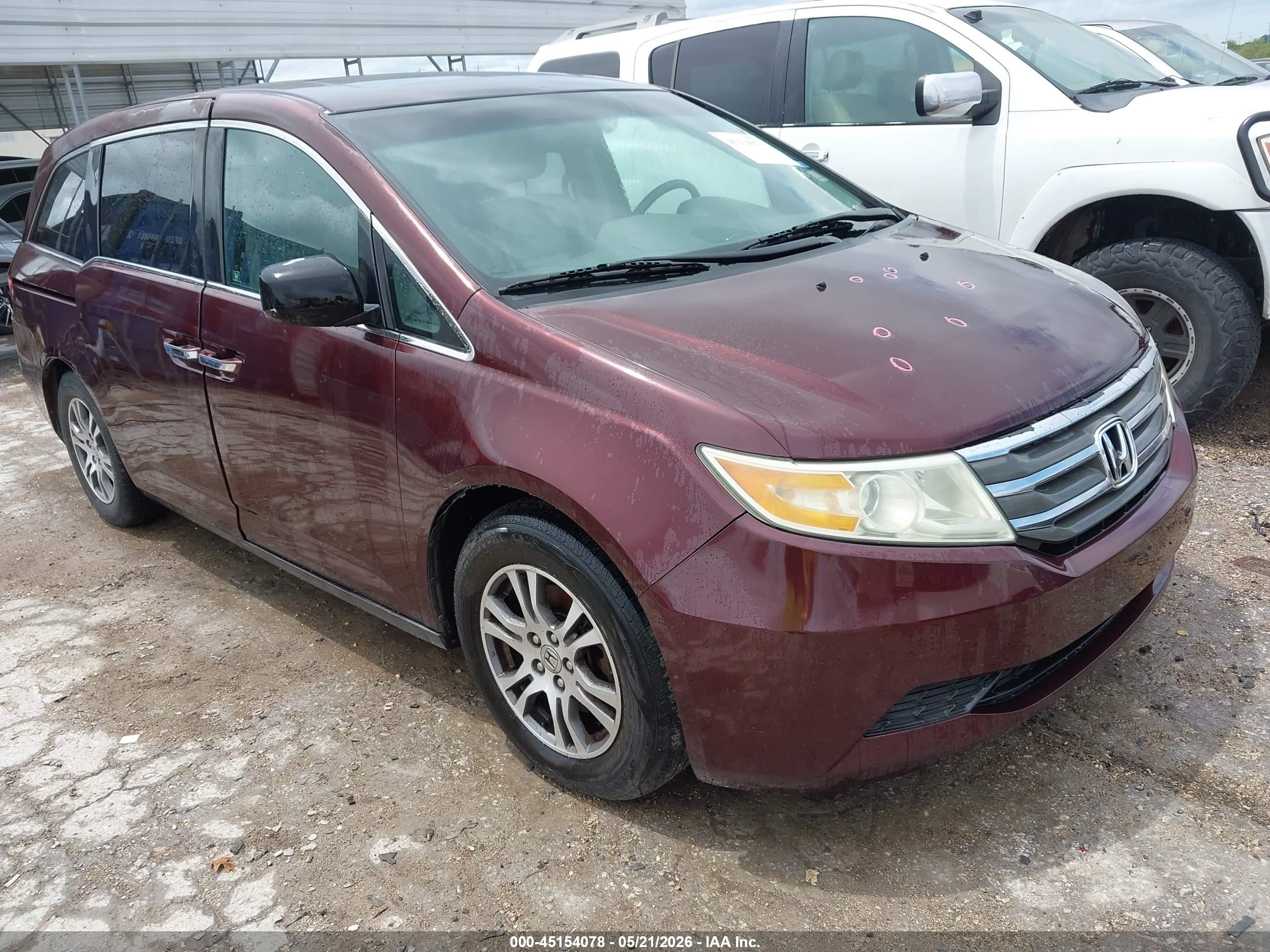 2011 Honda Odyssey Ex-l Burgundy vin: 5FNRL5H6XBB042958