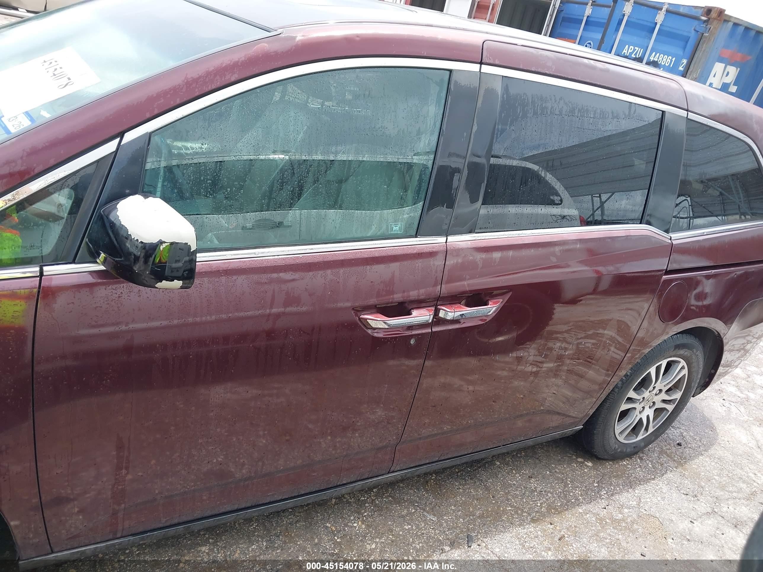 2011 Honda Odyssey Ex-l Burgundy vin: 5FNRL5H6XBB042958