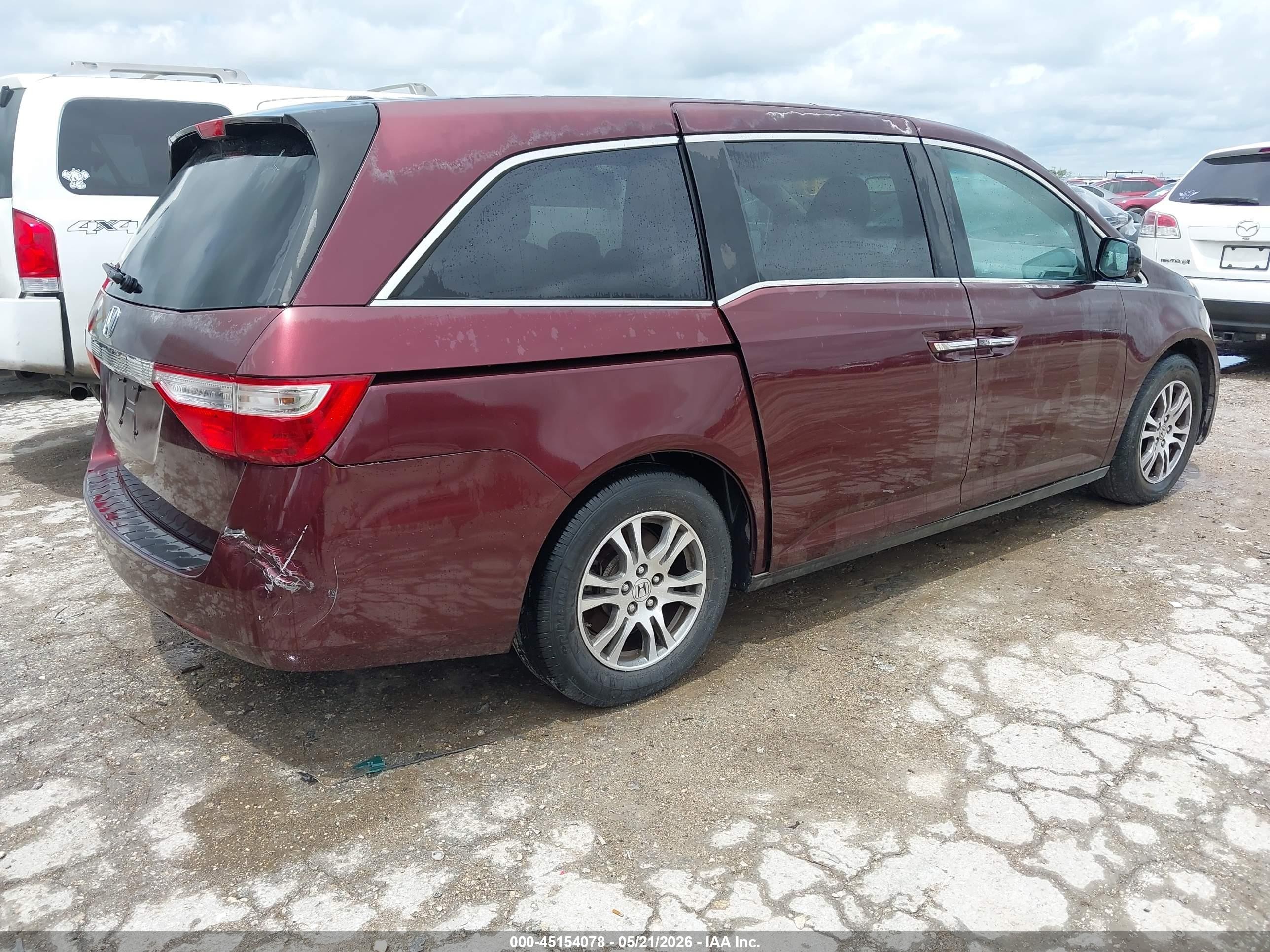 2011 Honda Odyssey Ex-l Burgundy vin: 5FNRL5H6XBB042958