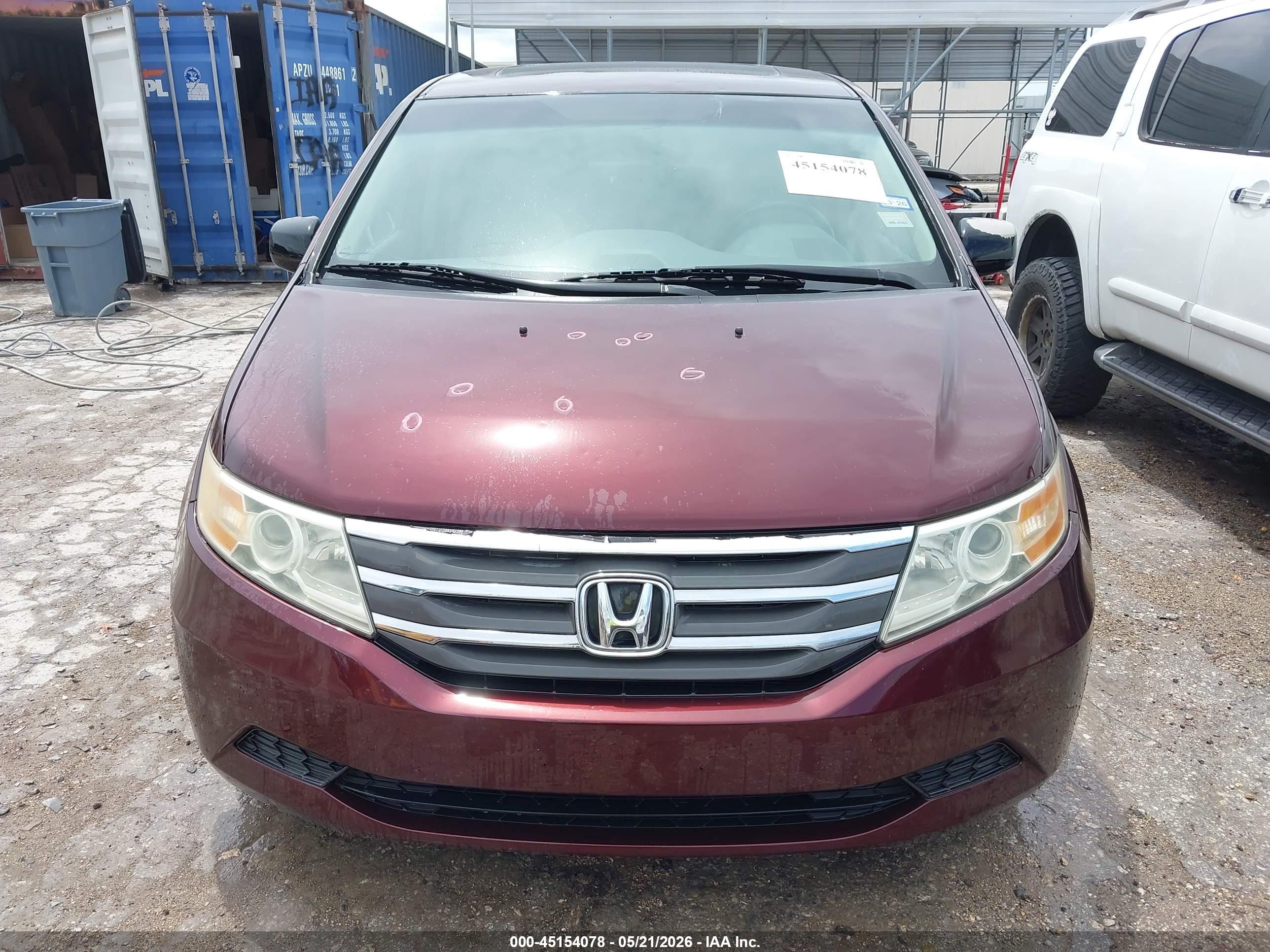 2011 Honda Odyssey Ex-l Burgundy vin: 5FNRL5H6XBB042958