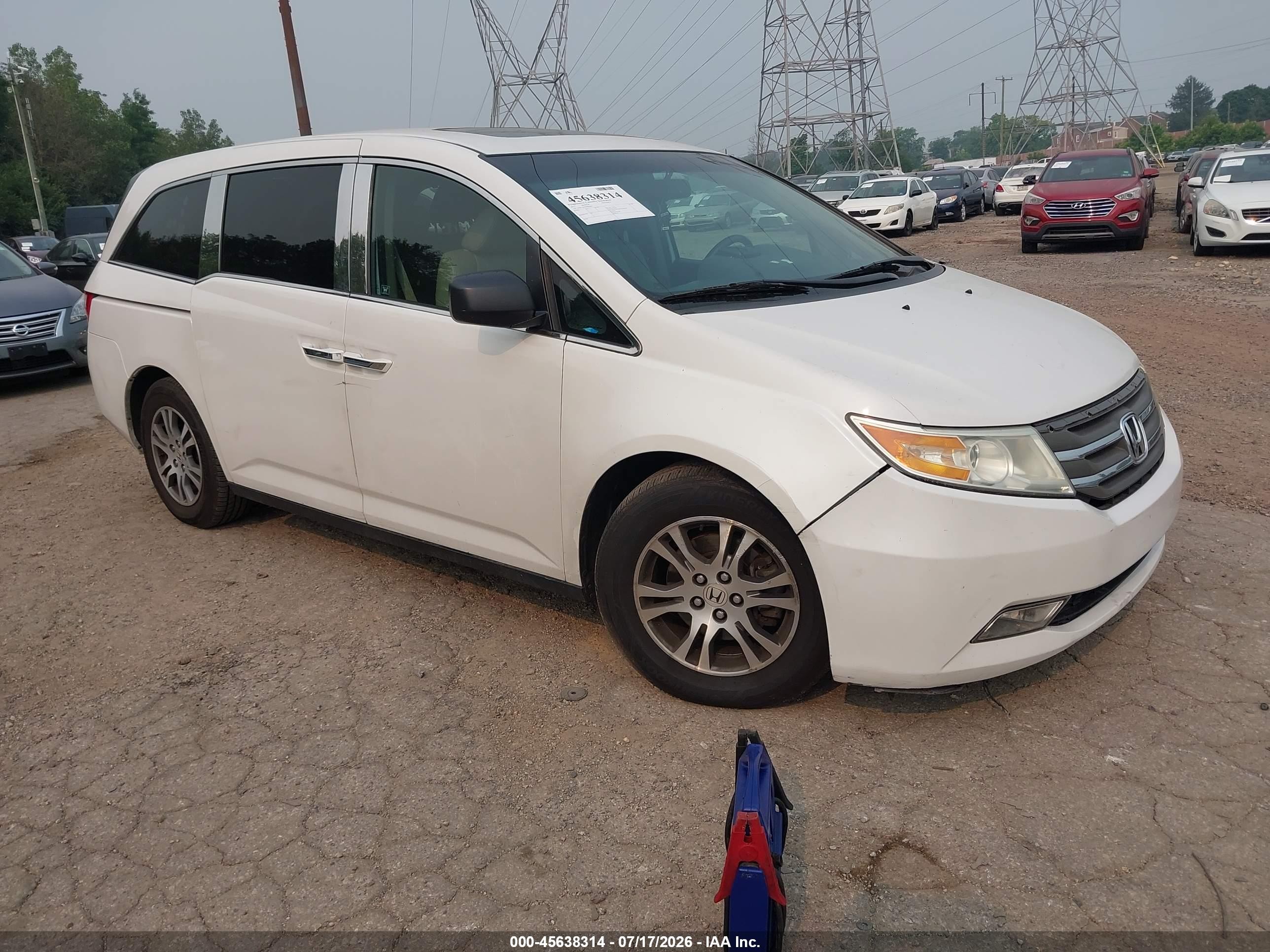 2011 Honda Odyssey Ex-l White vin: 5FNRL5H6XBB094851