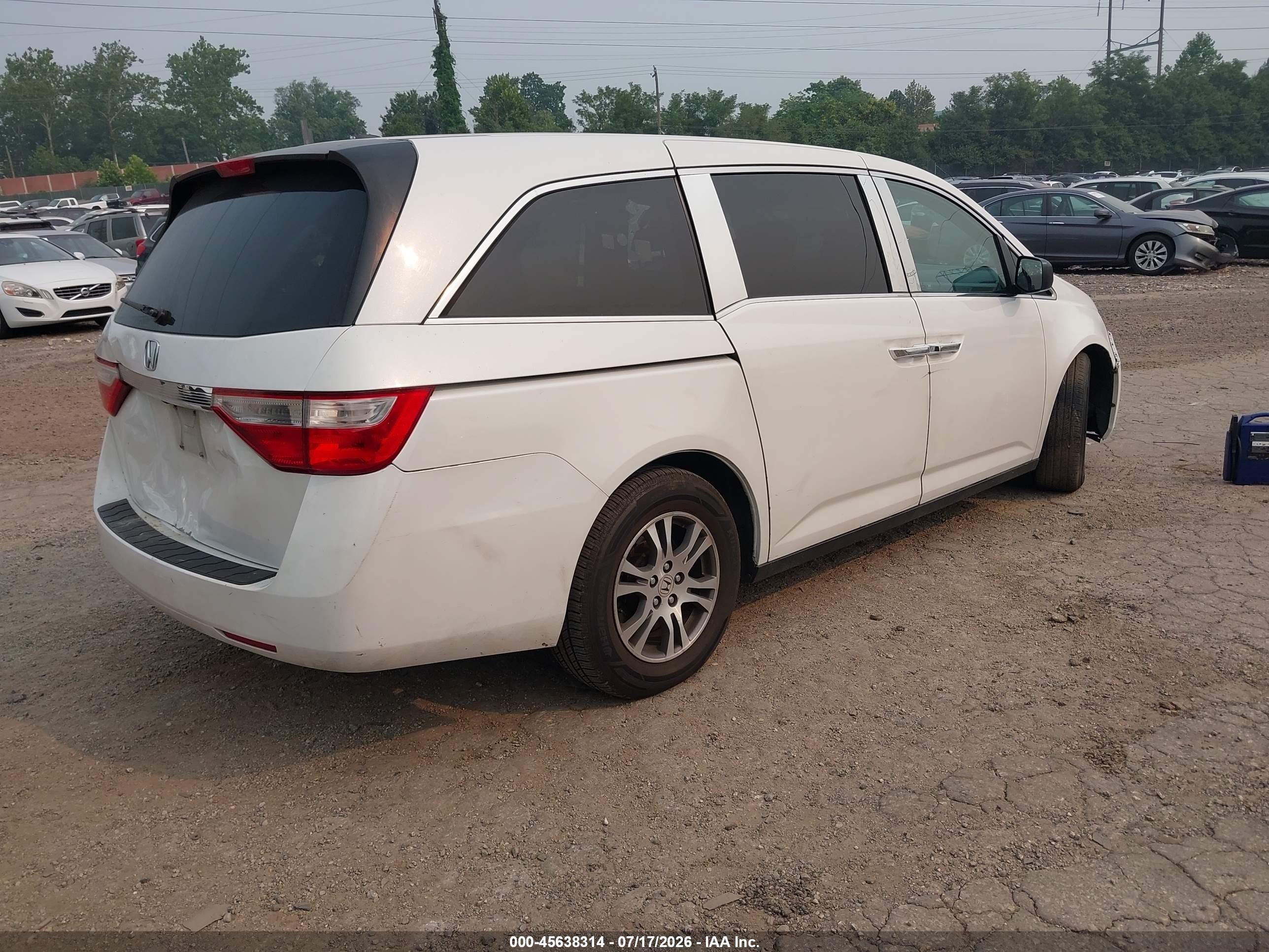 2011 Honda Odyssey Ex-l White vin: 5FNRL5H6XBB094851