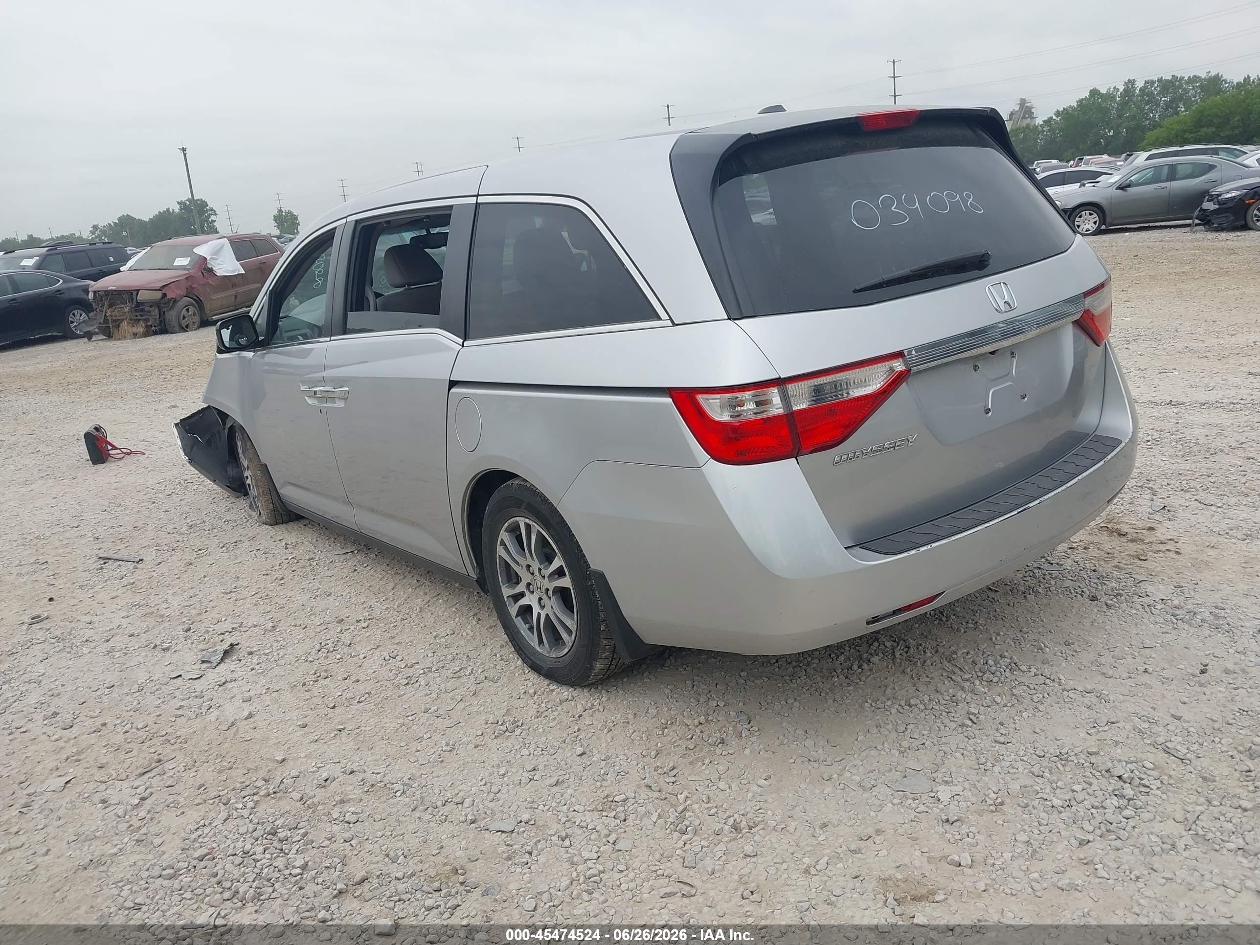2012 Honda Odyssey Ex-l Silver vin: 5FNRL5H6XCB034098