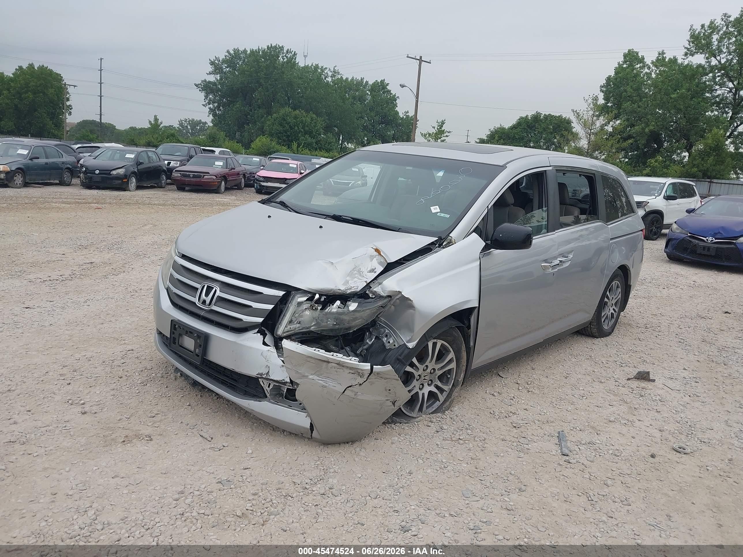 2012 Honda Odyssey Ex-l Silver vin: 5FNRL5H6XCB034098