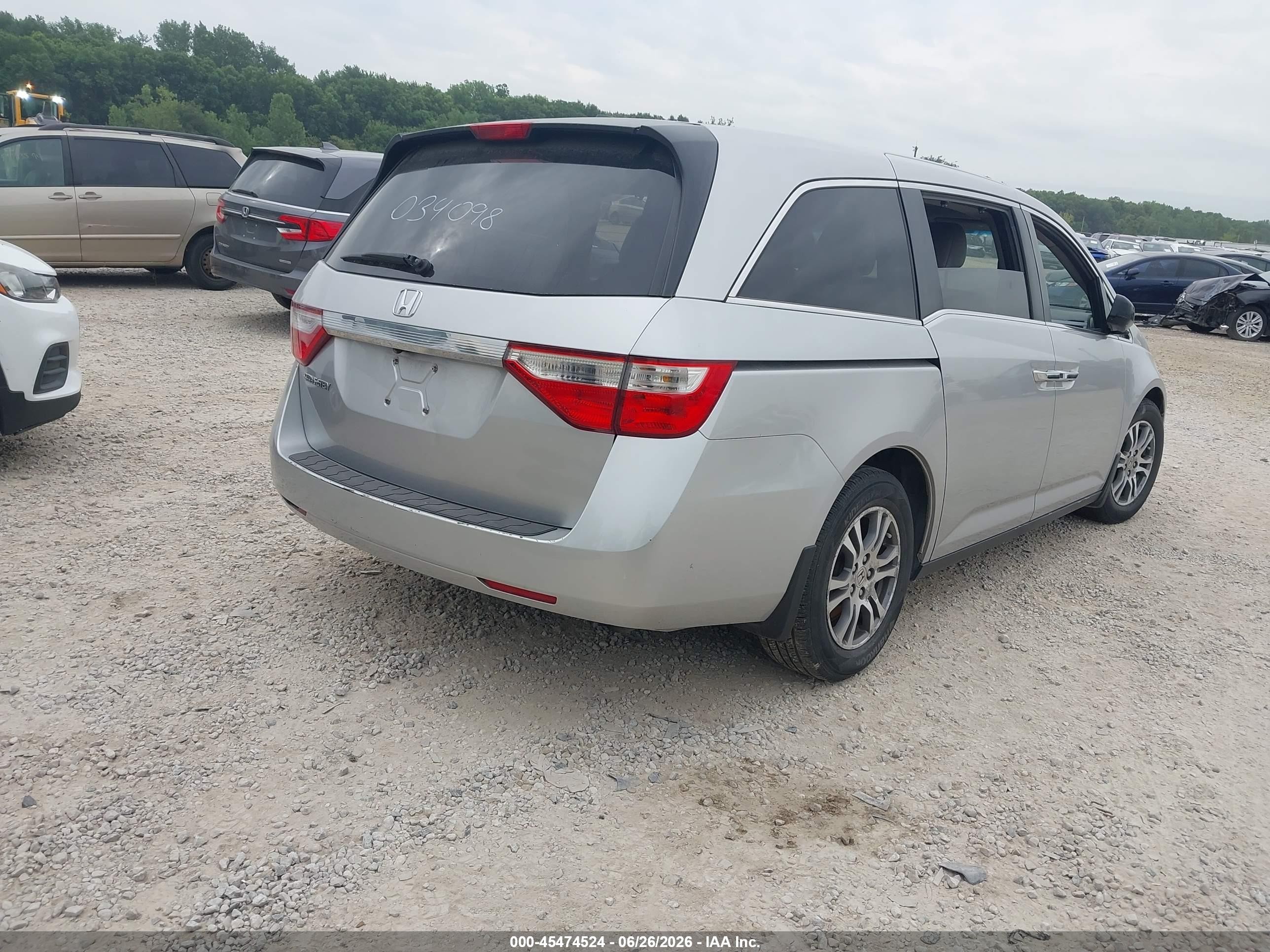 2012 Honda Odyssey Ex-l Silver vin: 5FNRL5H6XCB034098