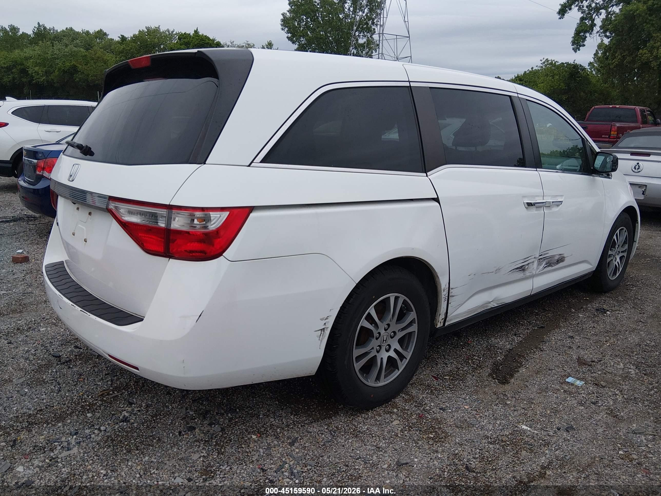 2012 Honda Odyssey Ex-l White vin: 5FNRL5H6XCB101282