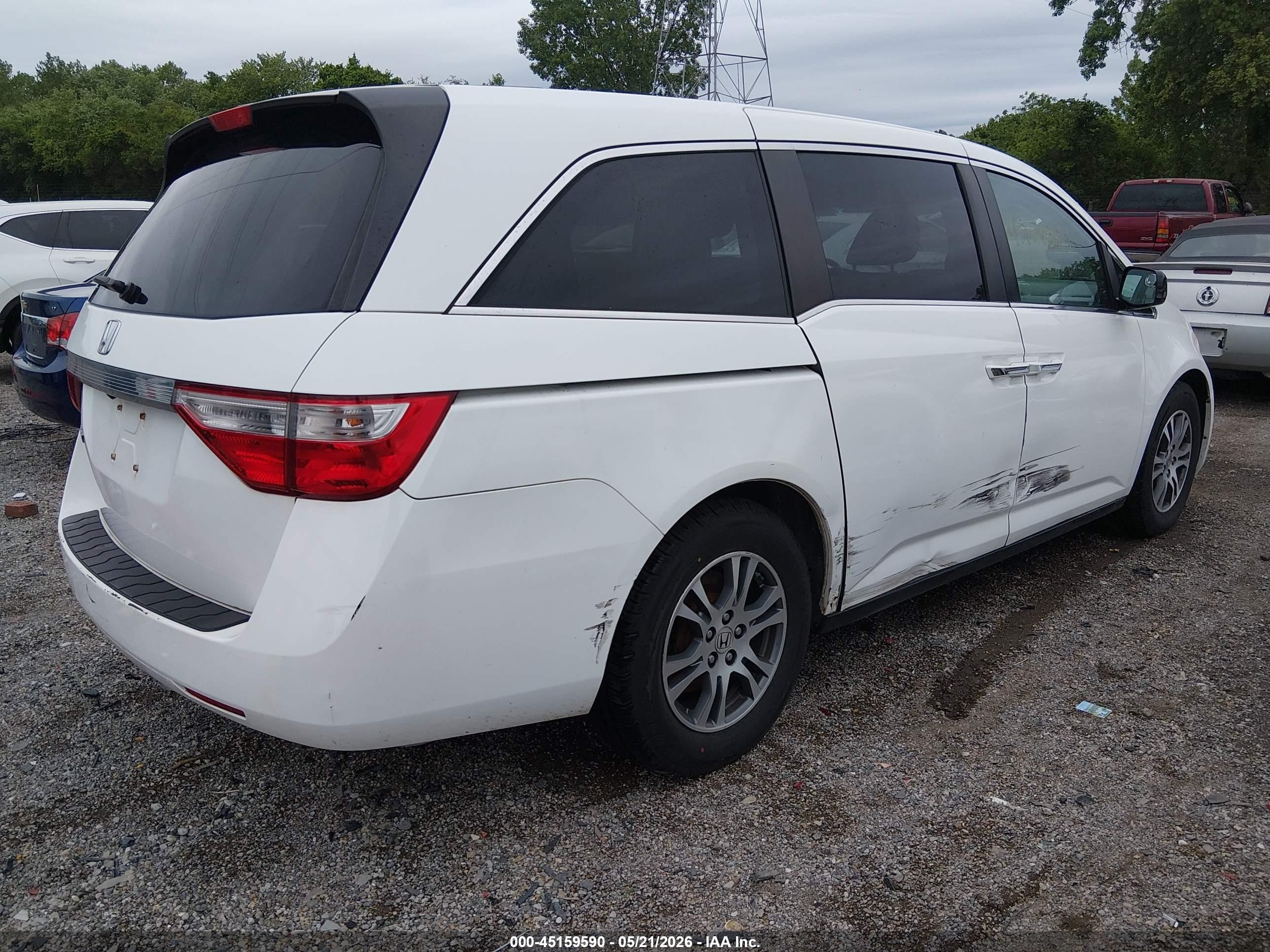 2012 Honda Odyssey Ex-l White vin: 5FNRL5H6XCB101282