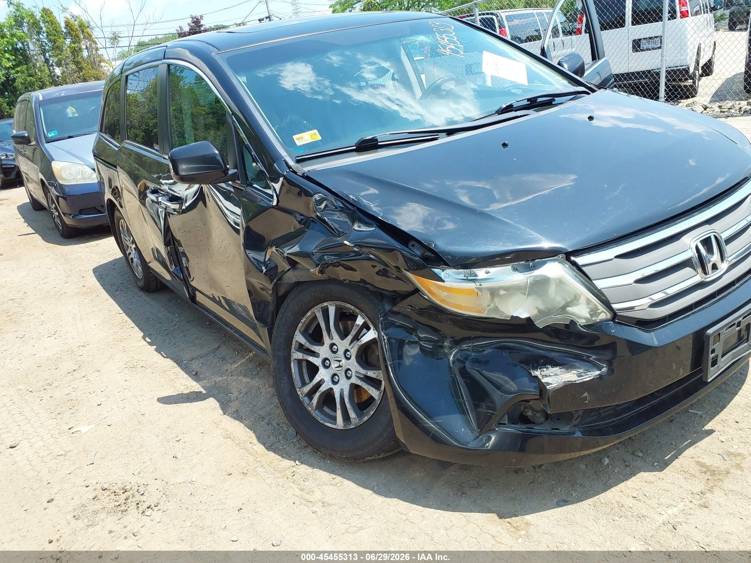 2012 Honda Odyssey Ex-l Black vin: 5FNRL5H6XCB142303