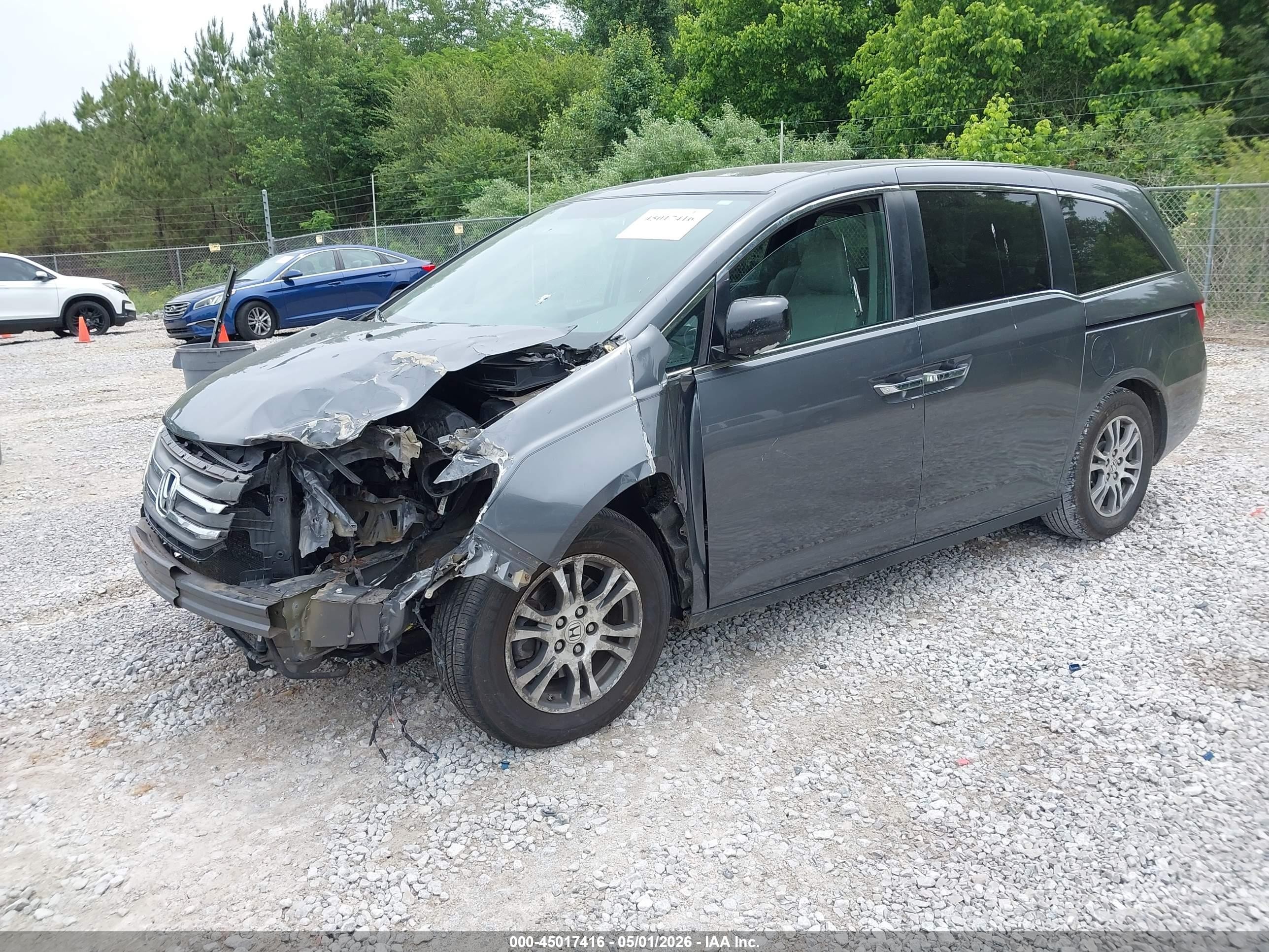 2013 Honda Odyssey Ex-l Gray vin: 5FNRL5H6XDB003385
