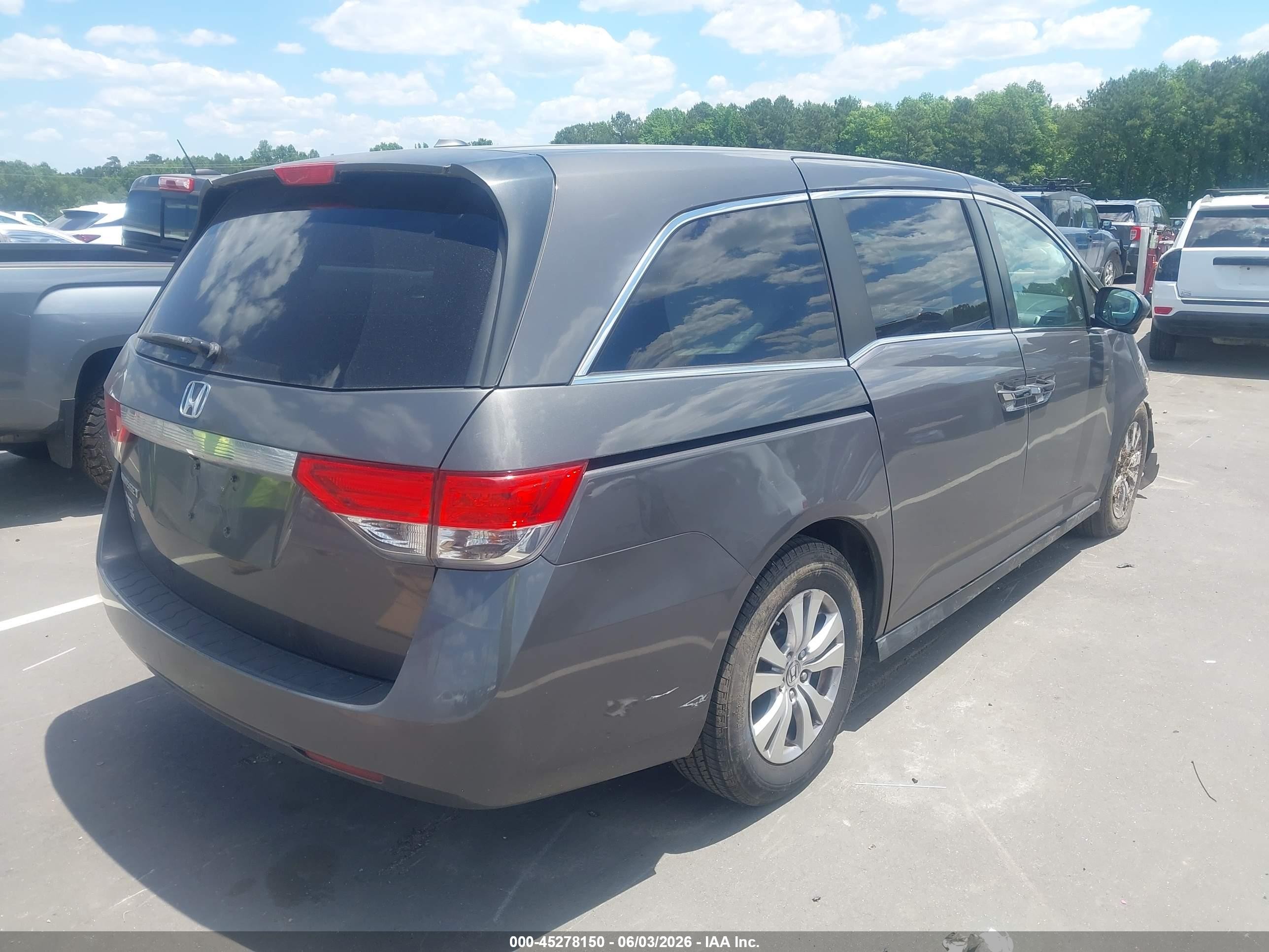 2014 Honda Odyssey Ex-l Gray vin: 5FNRL5H6XEB012203