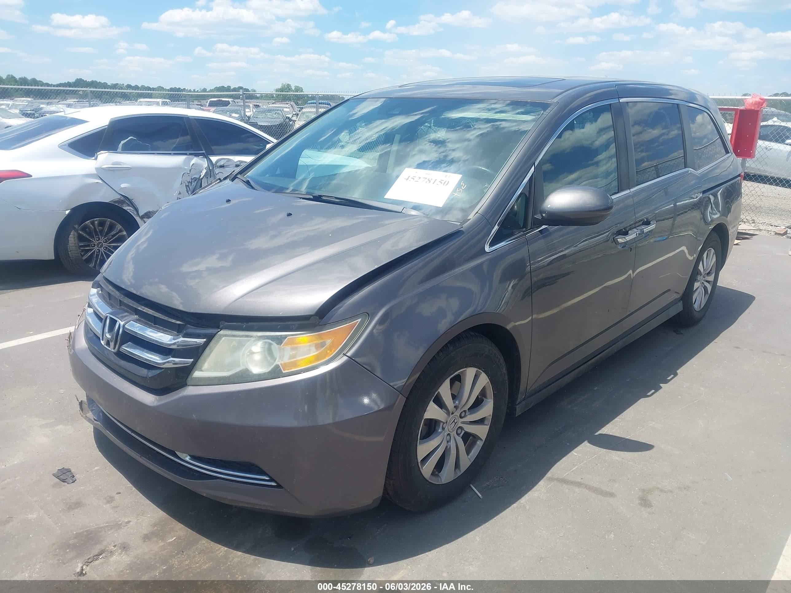 2014 Honda Odyssey Ex-l Gray vin: 5FNRL5H6XEB012203