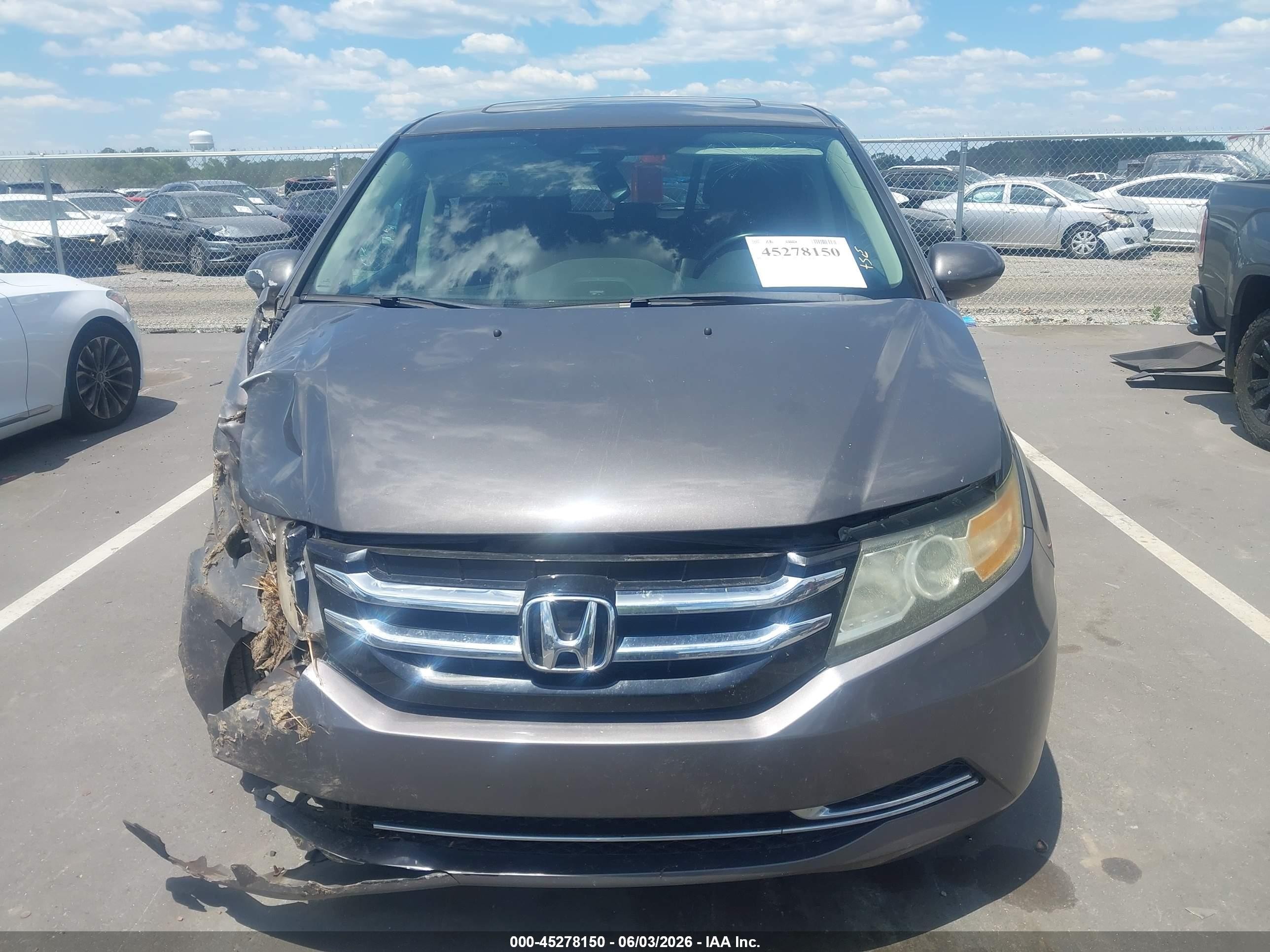 2014 Honda Odyssey Ex-l Gray vin: 5FNRL5H6XEB012203