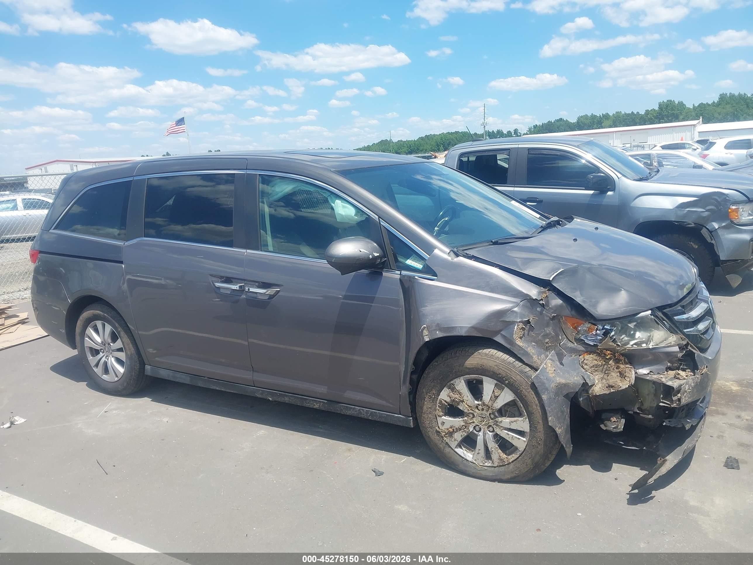 2014 Honda Odyssey Ex-l Gray vin: 5FNRL5H6XEB012203