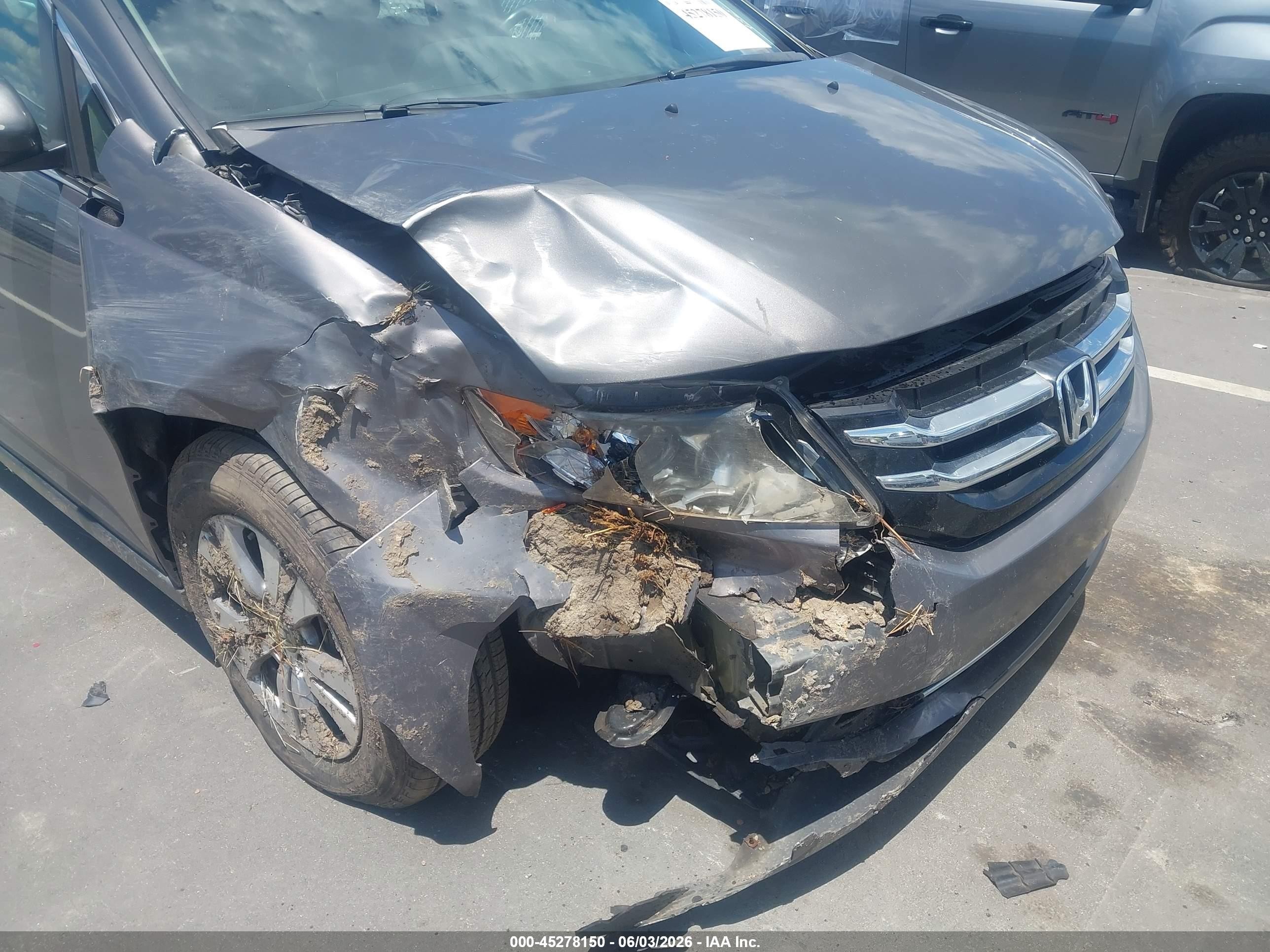 2014 Honda Odyssey Ex-l Gray vin: 5FNRL5H6XEB012203